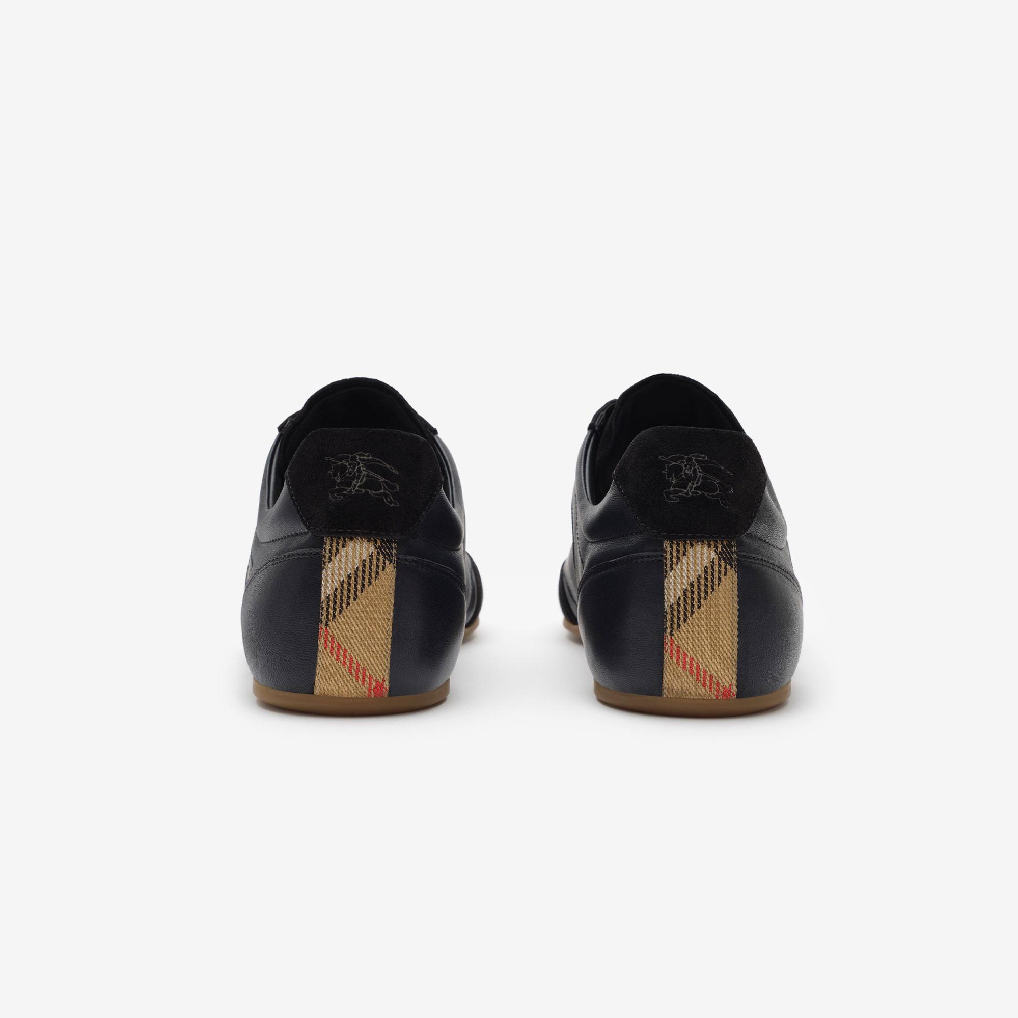 Burberry Leather Knight Runner Erkek Siyah Sneaker