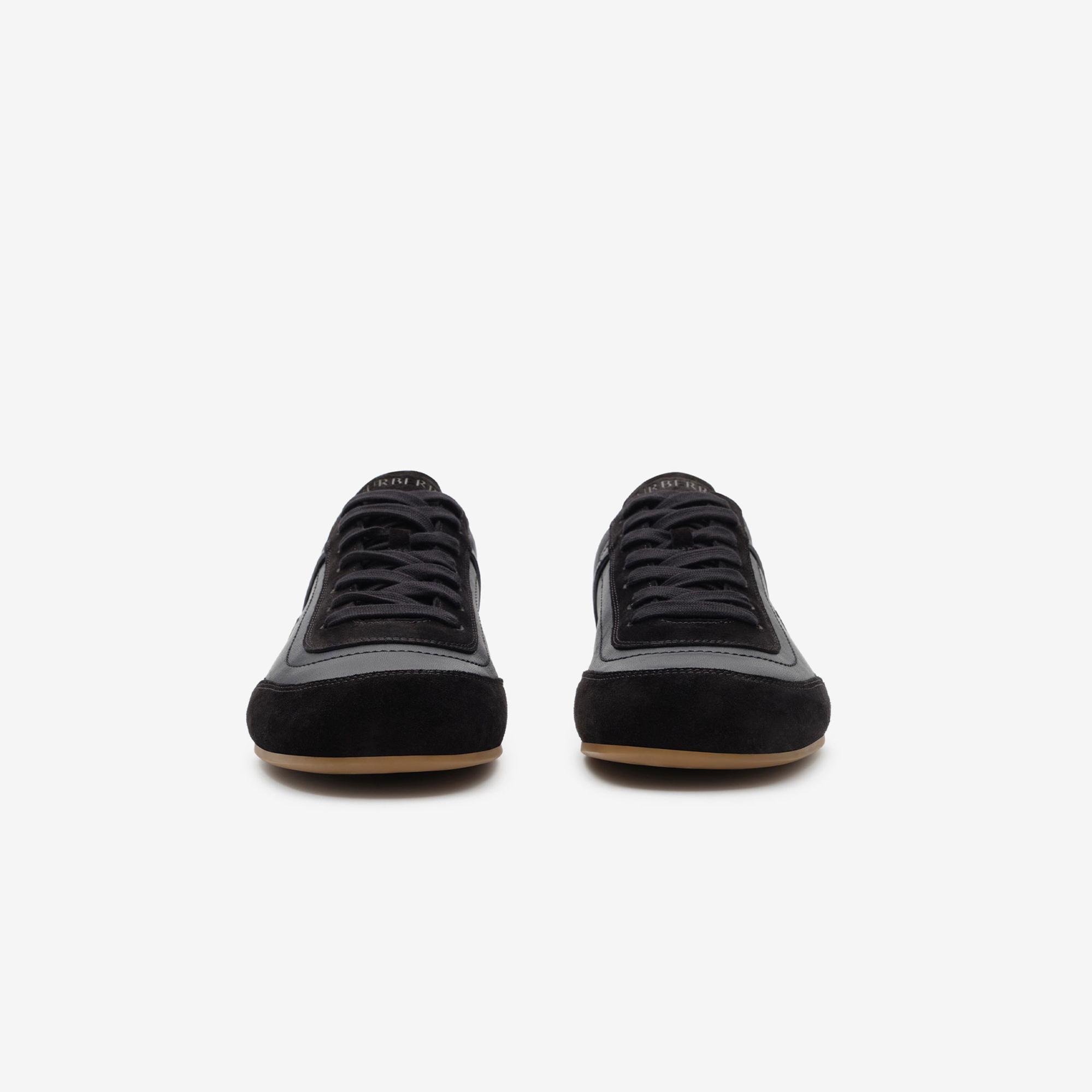 Burberry Leather Knight Runner Erkek Siyah Sneaker