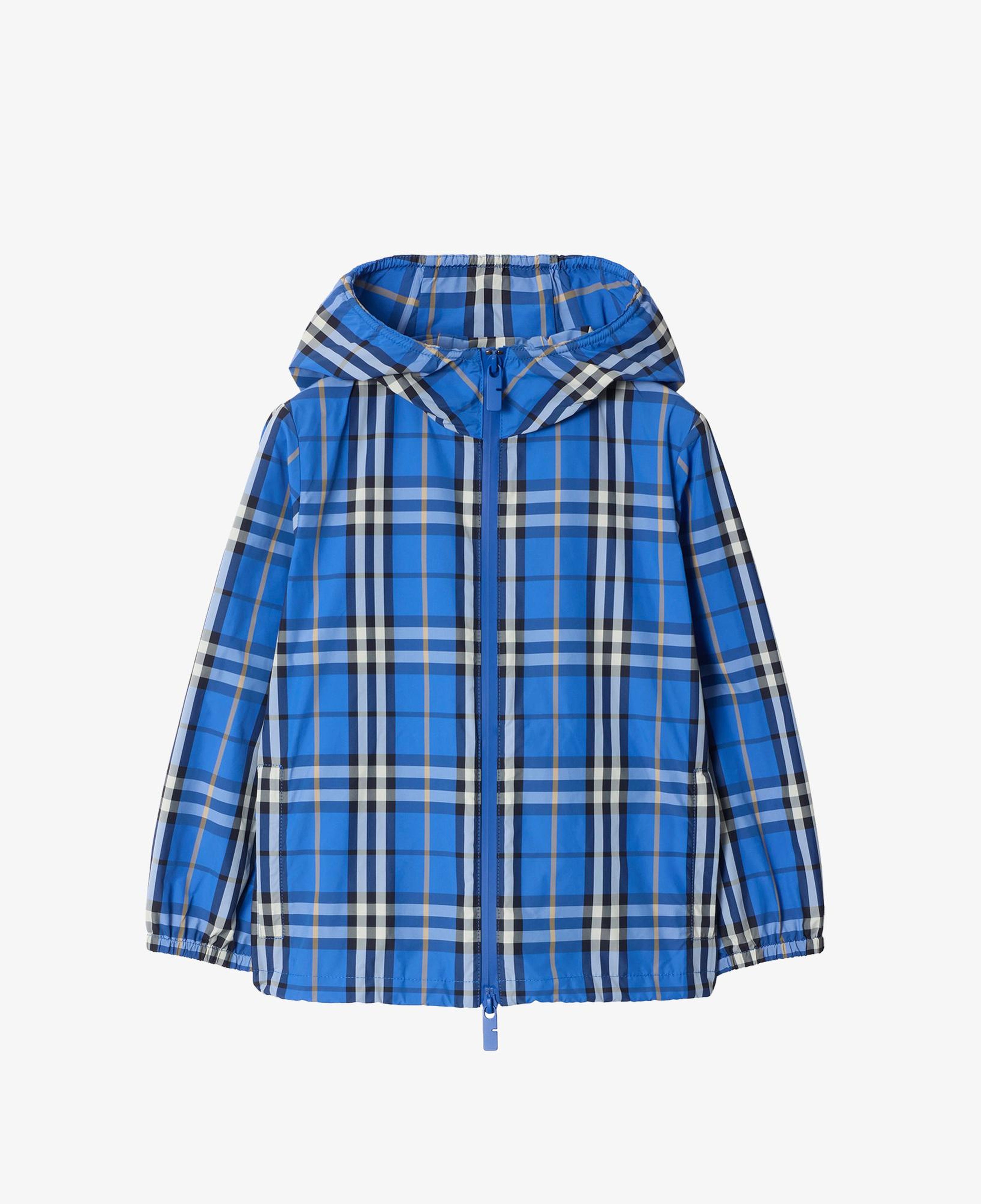 Burberry Check Nylon Hooded Çocuk Mavi Mont