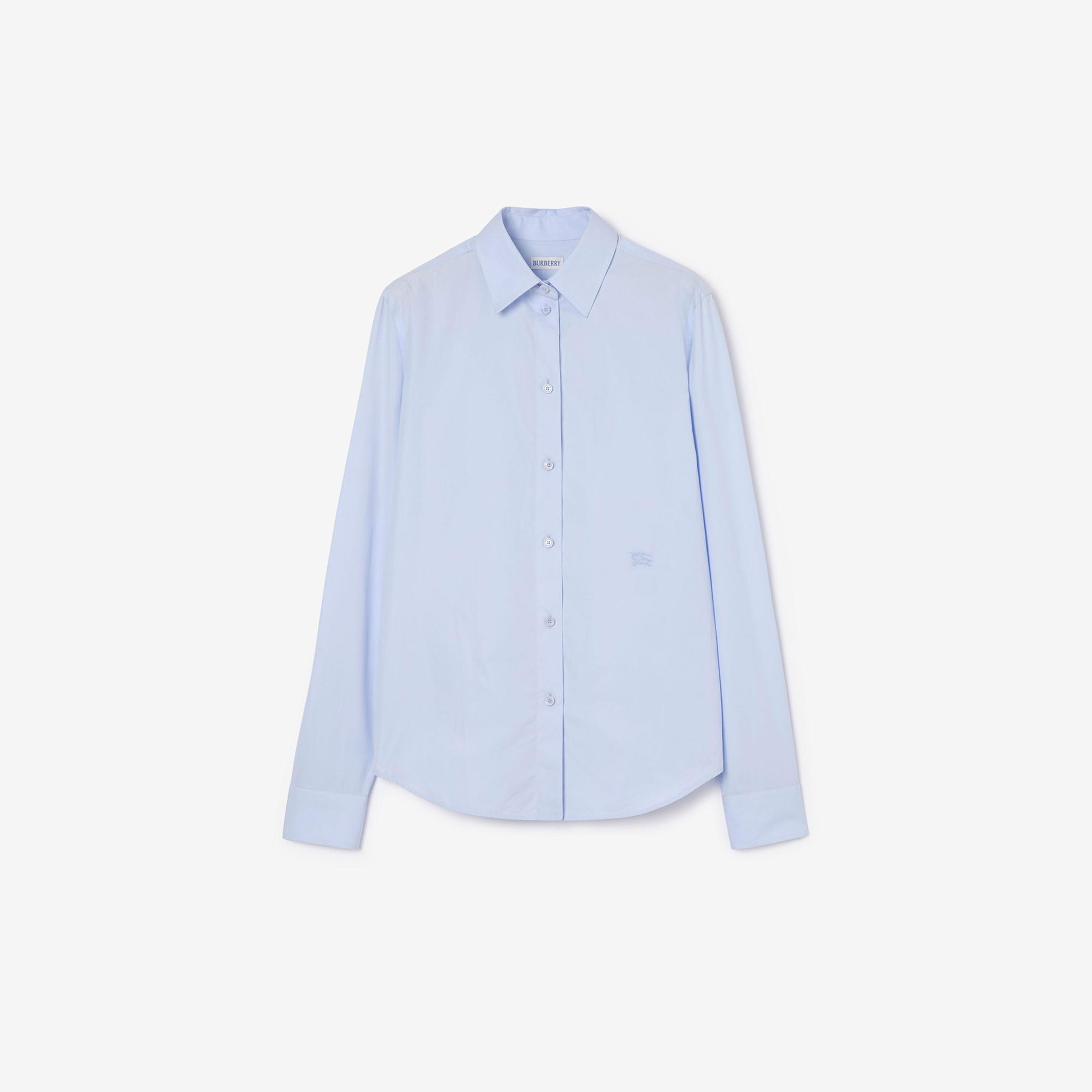 Burberry Regular Fit Cotton Poplin Formal Kadın Mavi Gömlek