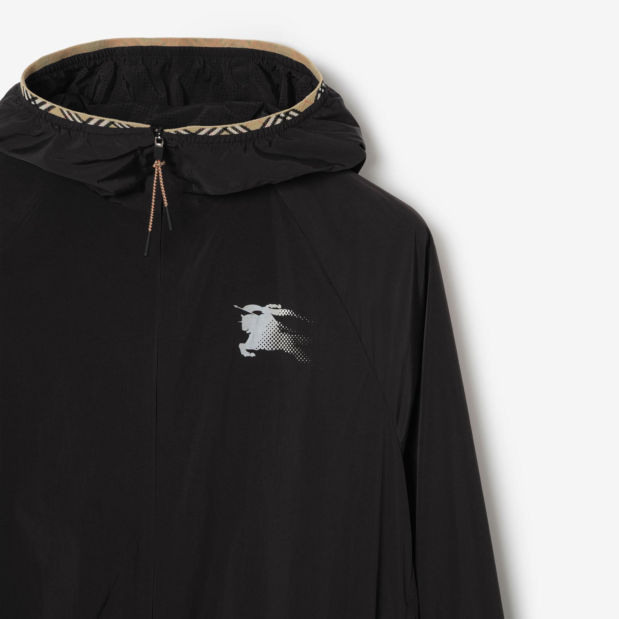 Burberry Nylon Hooded Erkek Siyah Mont