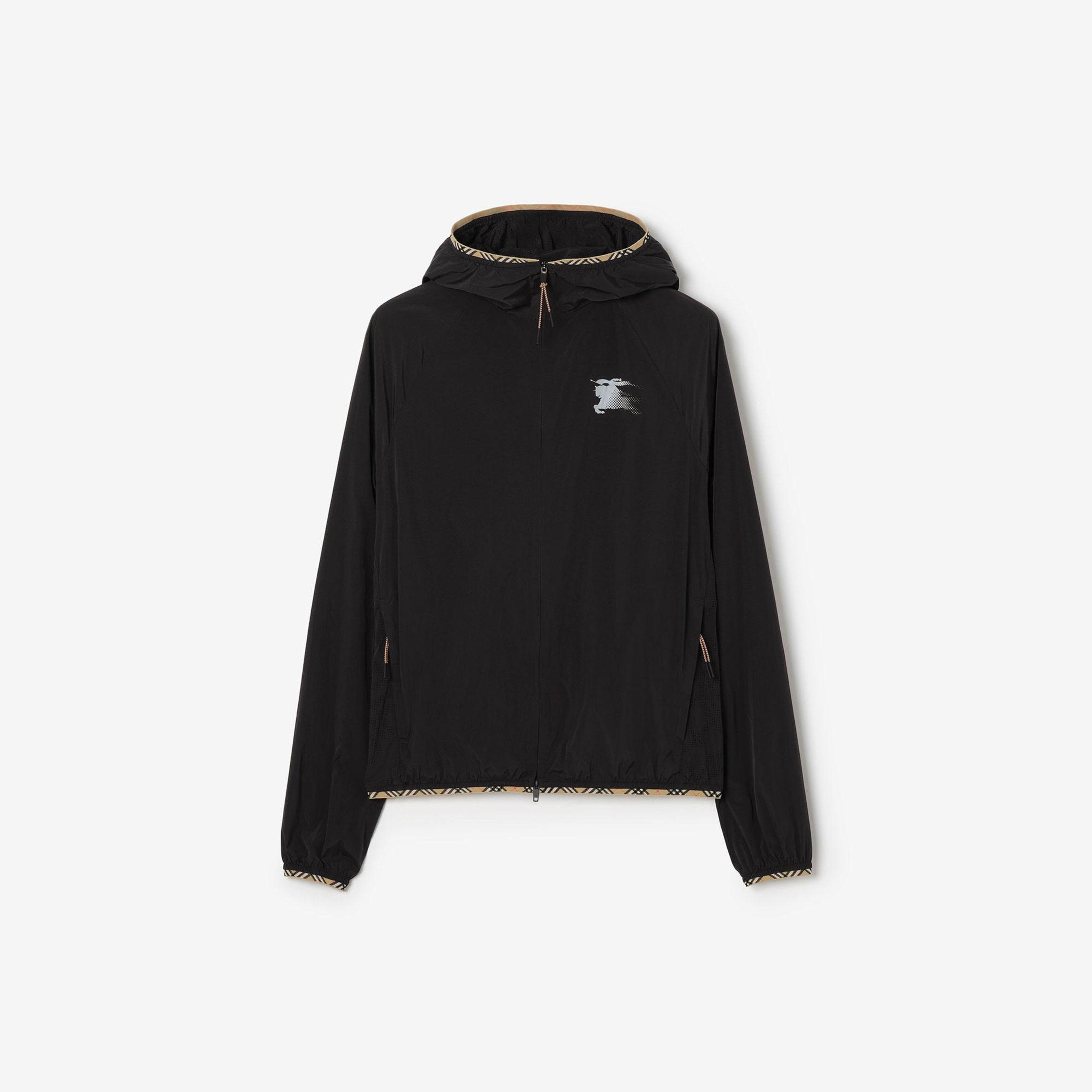 Burberry Nylon Hooded Erkek Siyah Mont