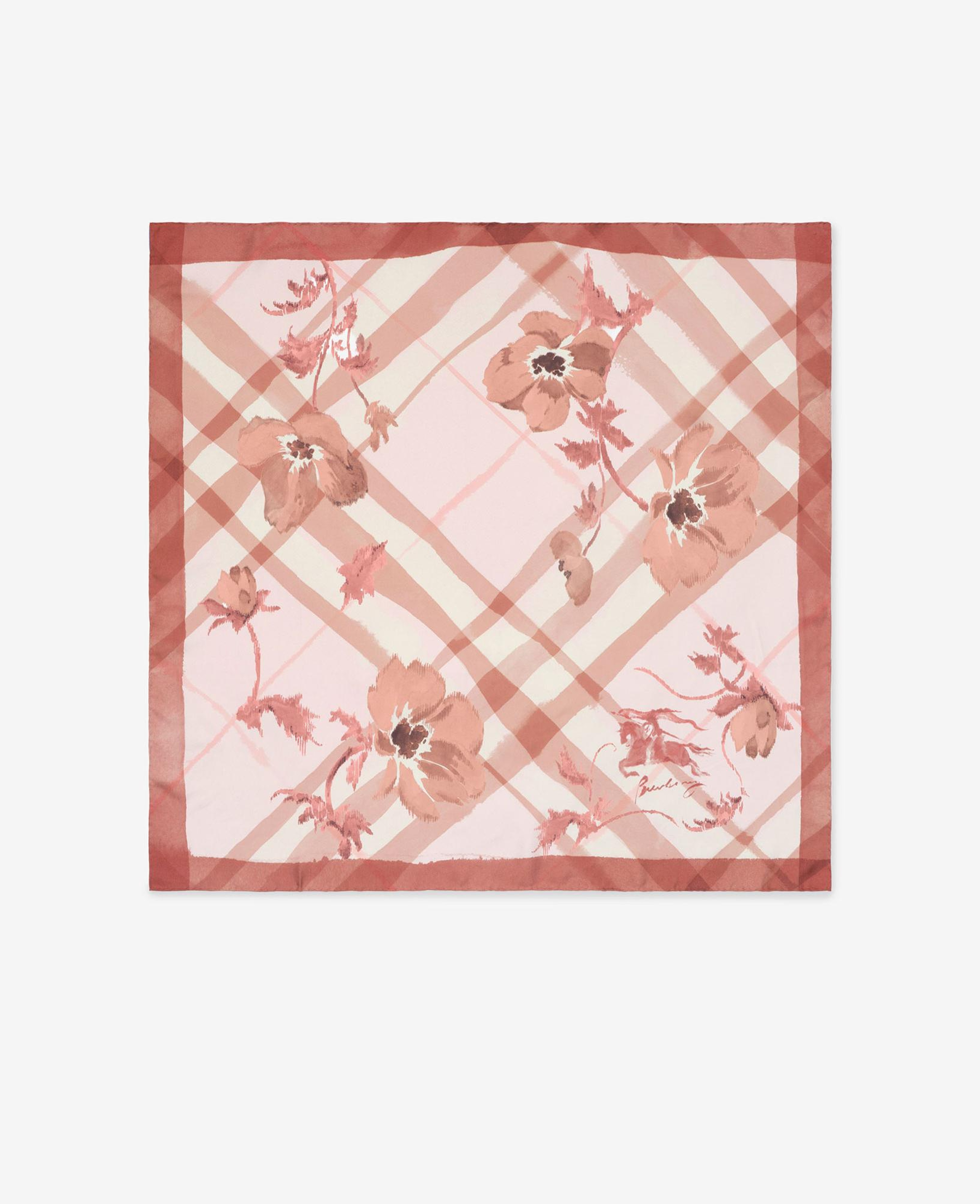 Burberry Watercolour Check Silk Kadın Pembe Eşarp