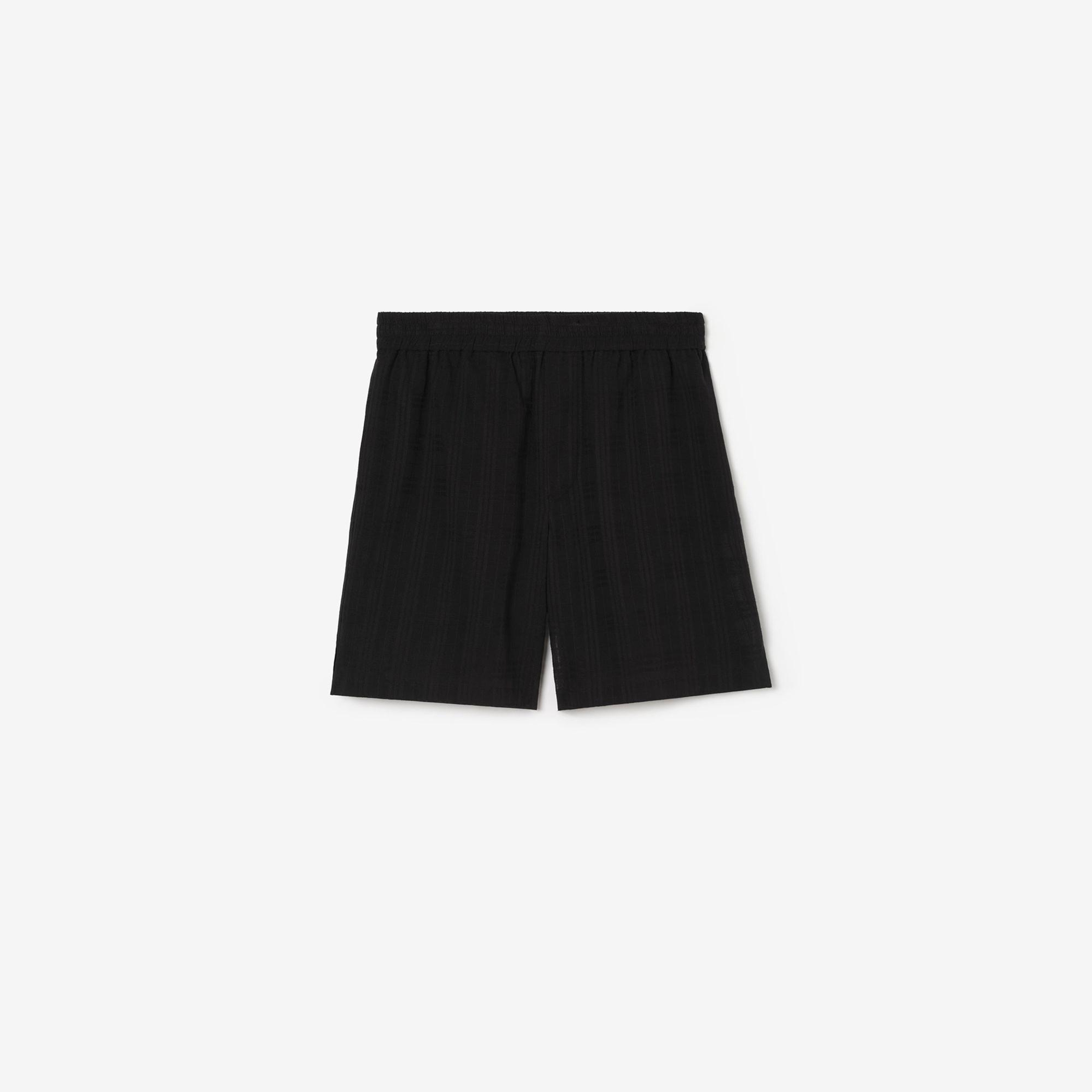 Burberry Check Cotton Voile Erkek Siyah Şort