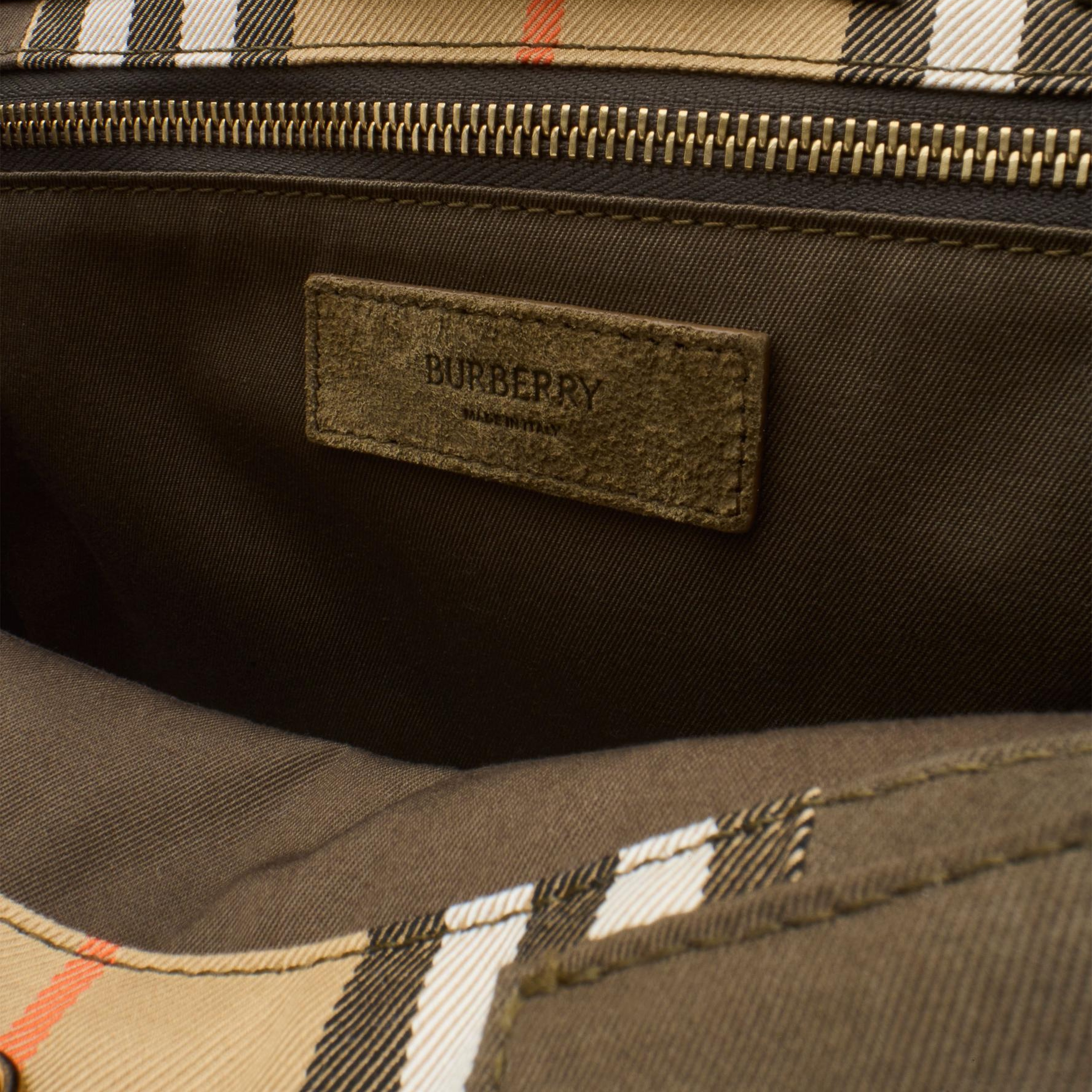 Burberry Check Trench Tote Erkek Haki Omuz Çantası