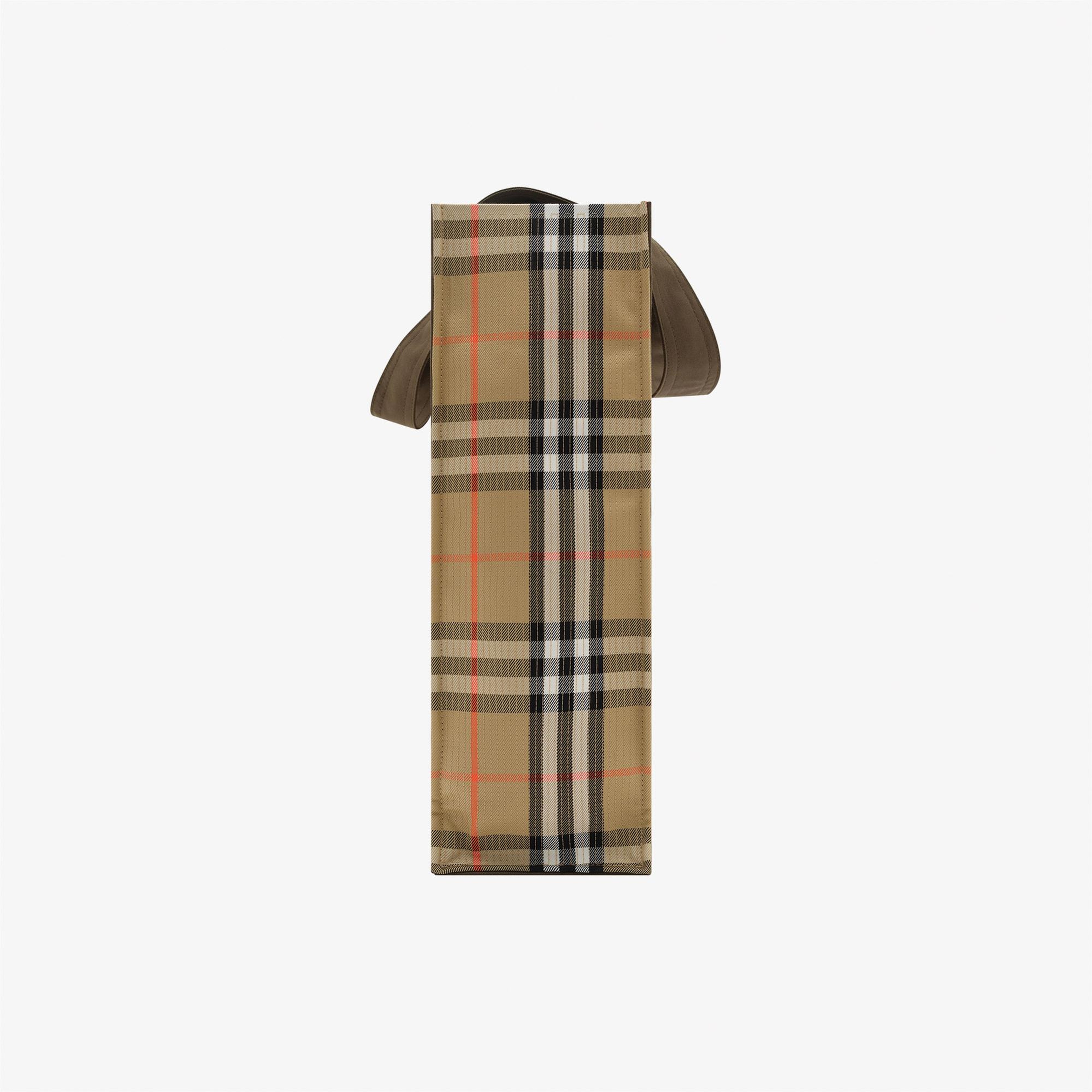 Burberry Check Trench Tote Erkek Haki Omuz Çantası