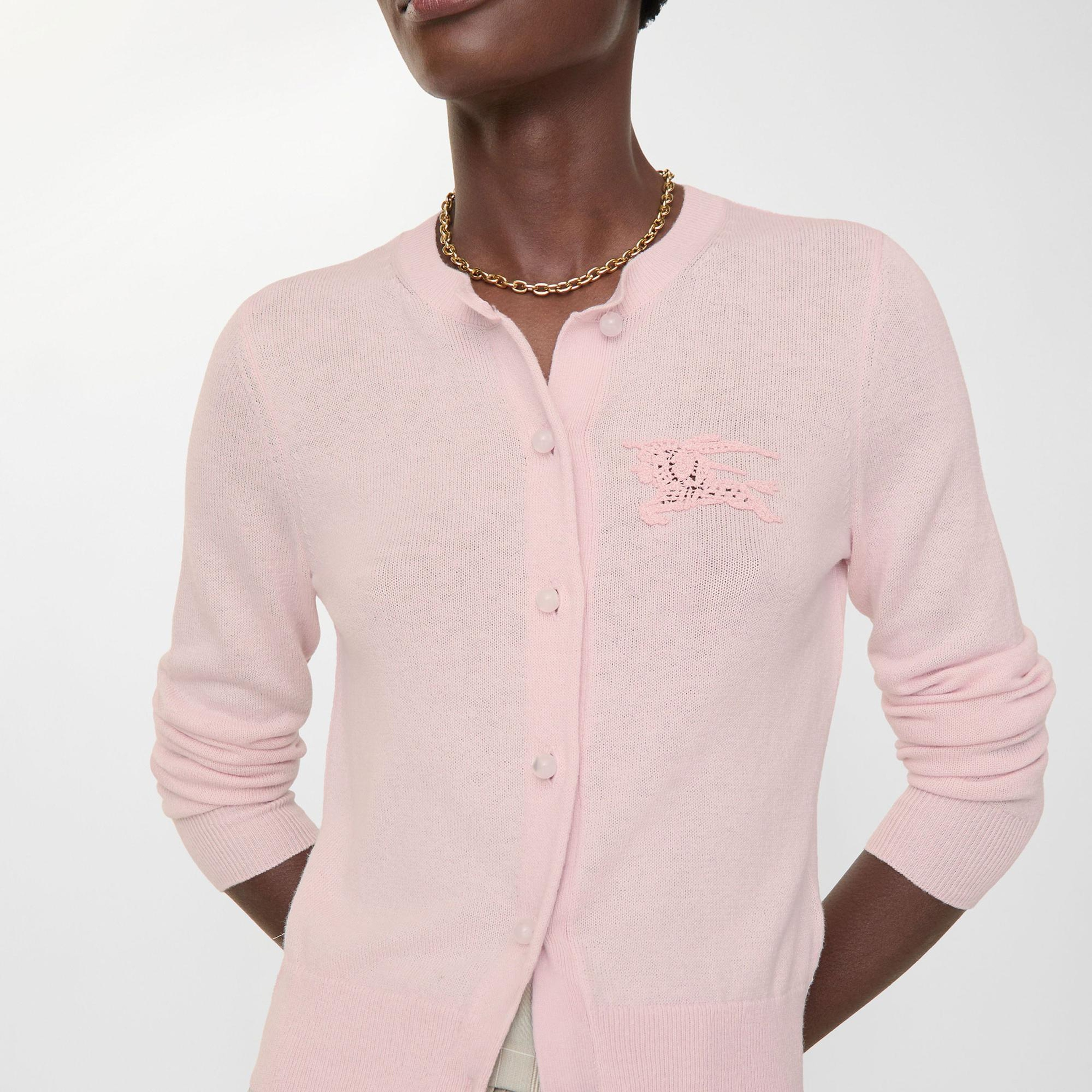 Burberry Ekd Cotton Wool Cardigan Kadın Pembe Hırka