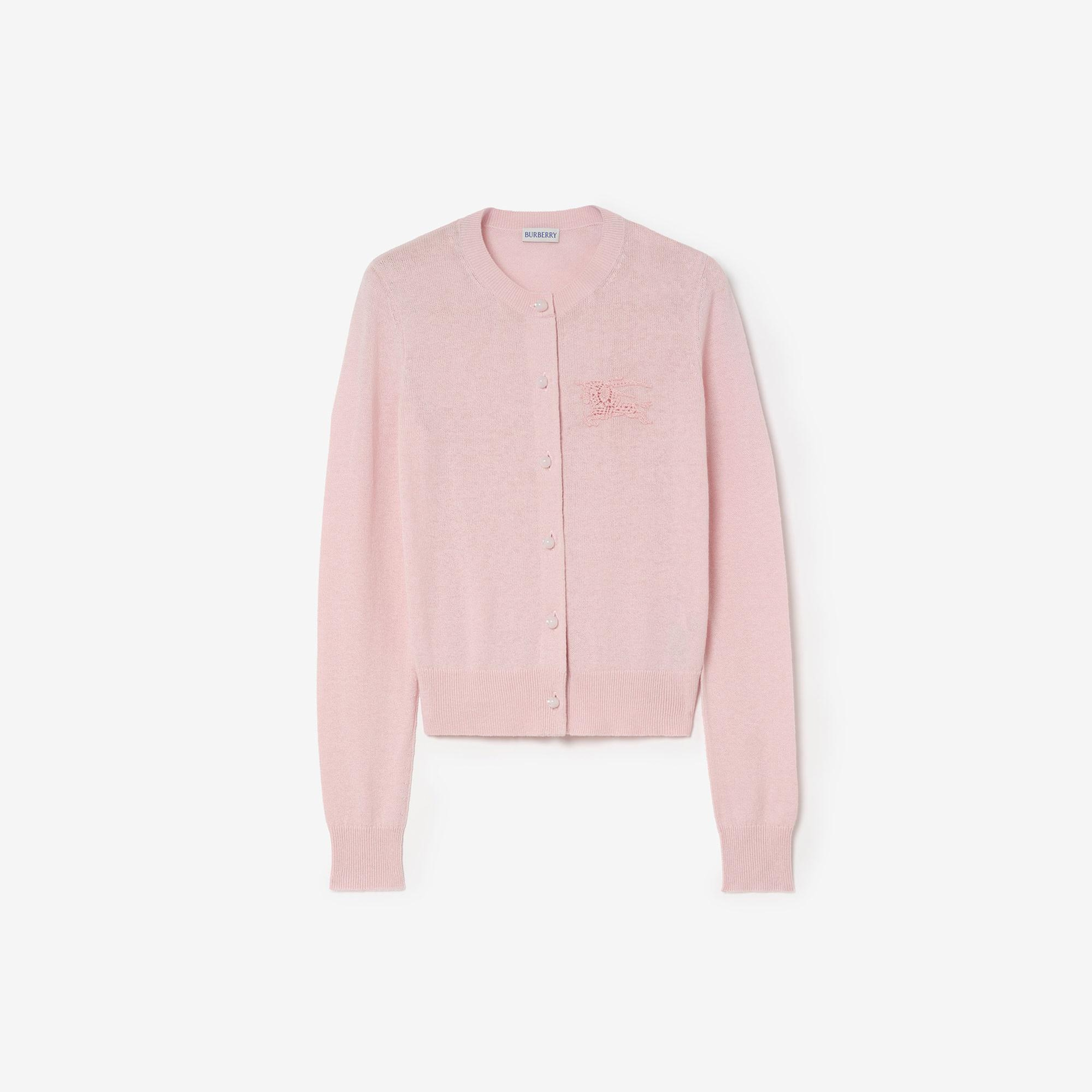 Burberry Ekd Cotton Wool Cardigan Kadın Pembe Hırka