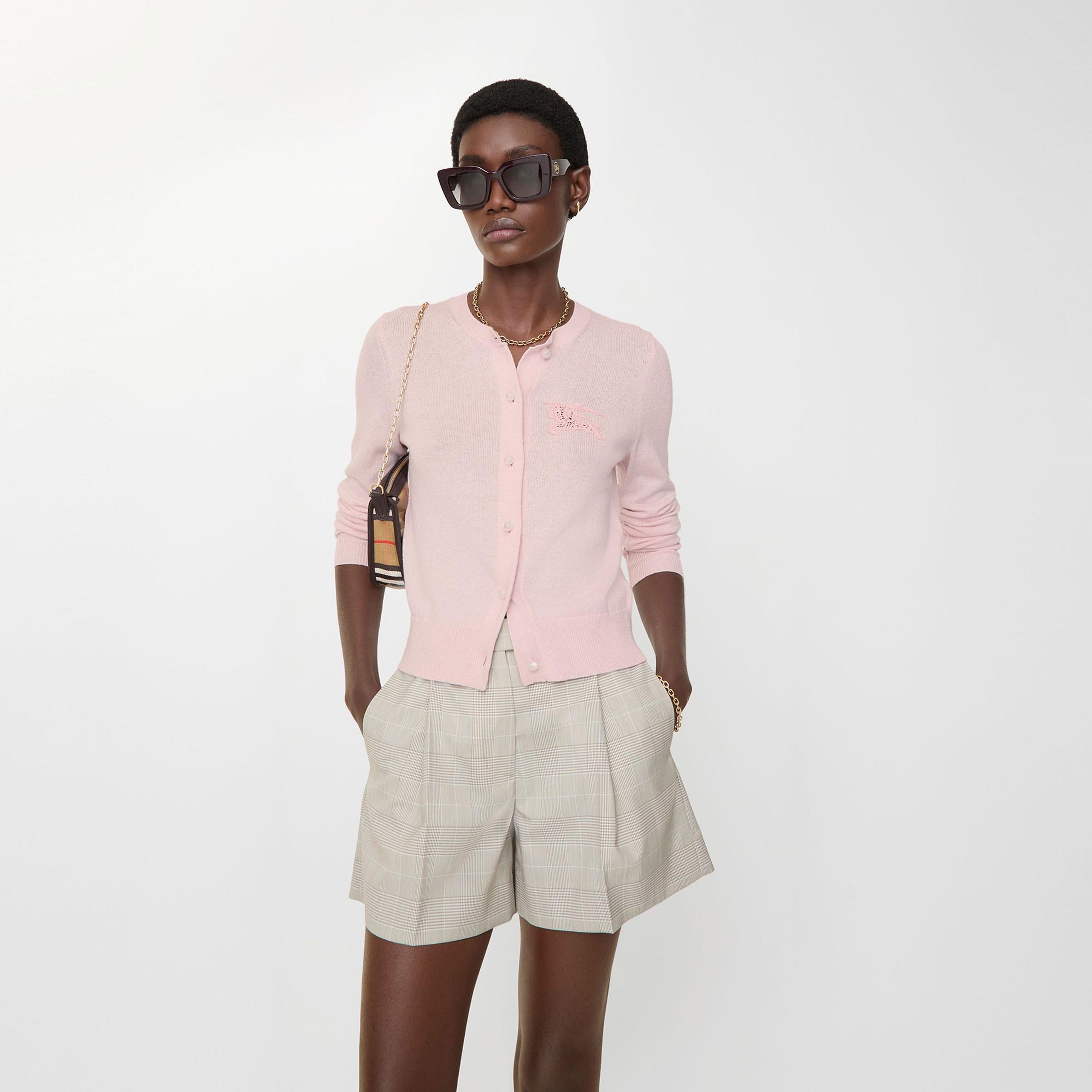 Burberry Ekd Cotton Wool Cardigan Kadın Pembe Hırka
