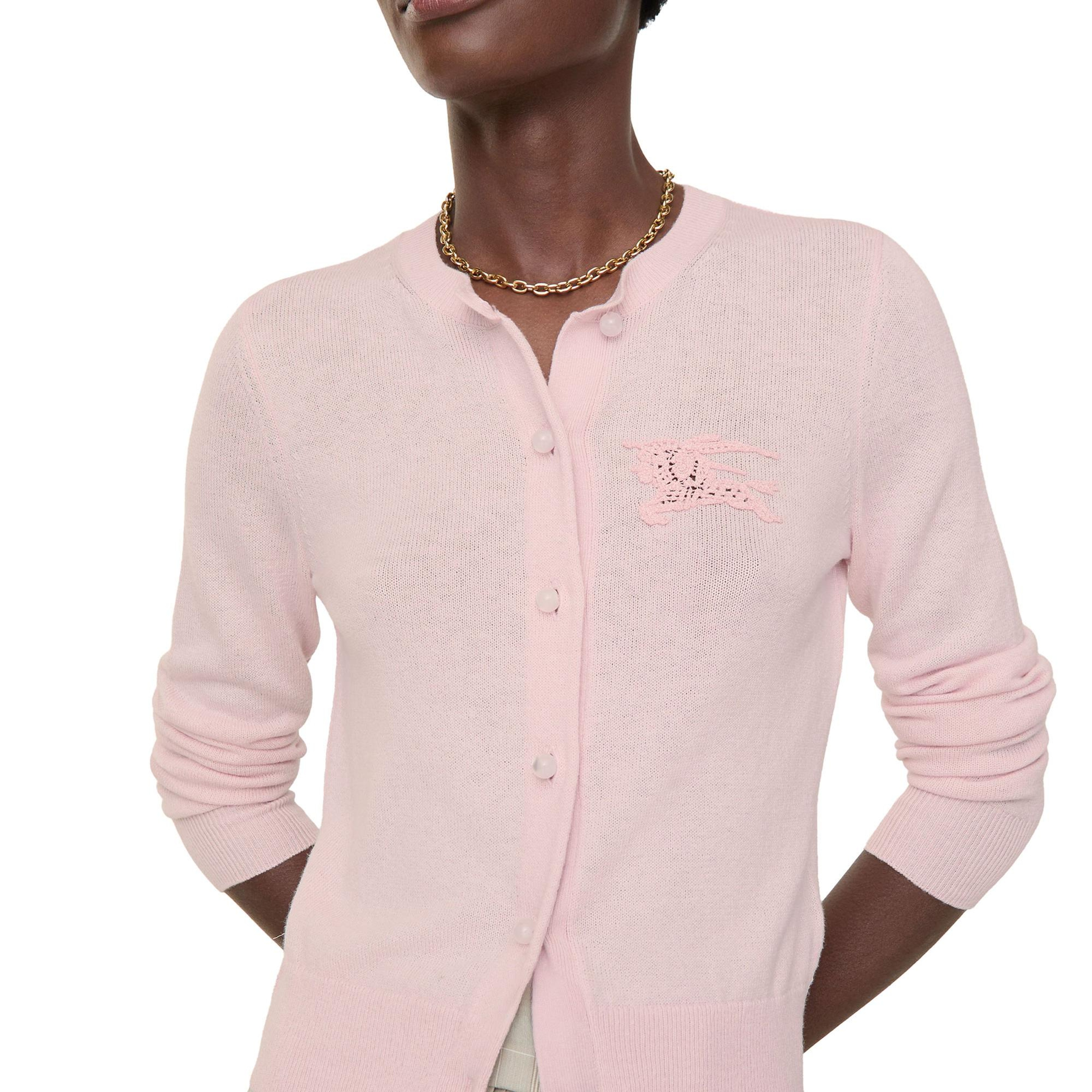 Burberry Ekd Cotton Wool Cardigan Kadın Pembe Hırka
