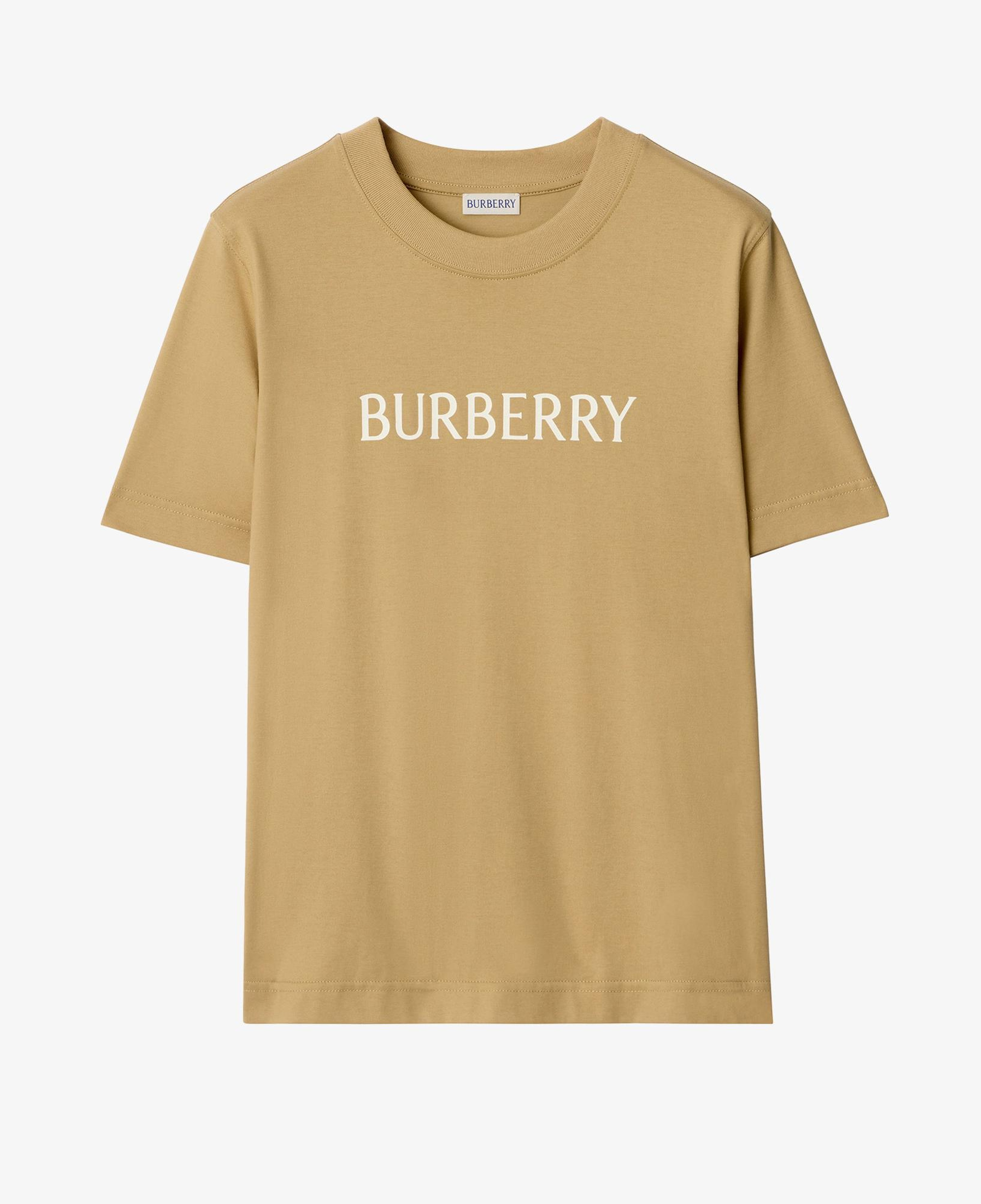 Burberry Logo Cotton Kadın Bej T-Shirt