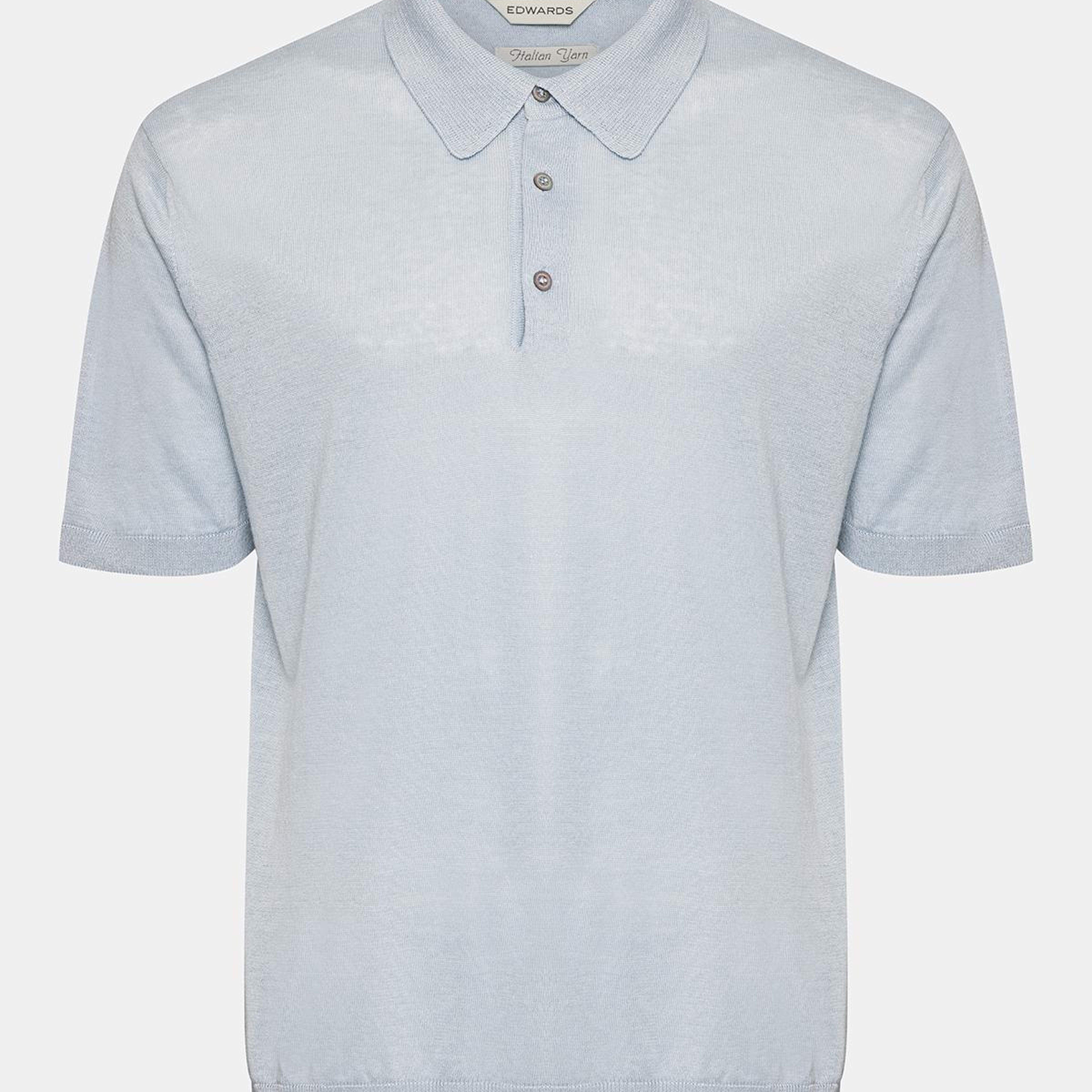 Erkek Gri Keten Kısa Kollu Polo Yaka Kazak