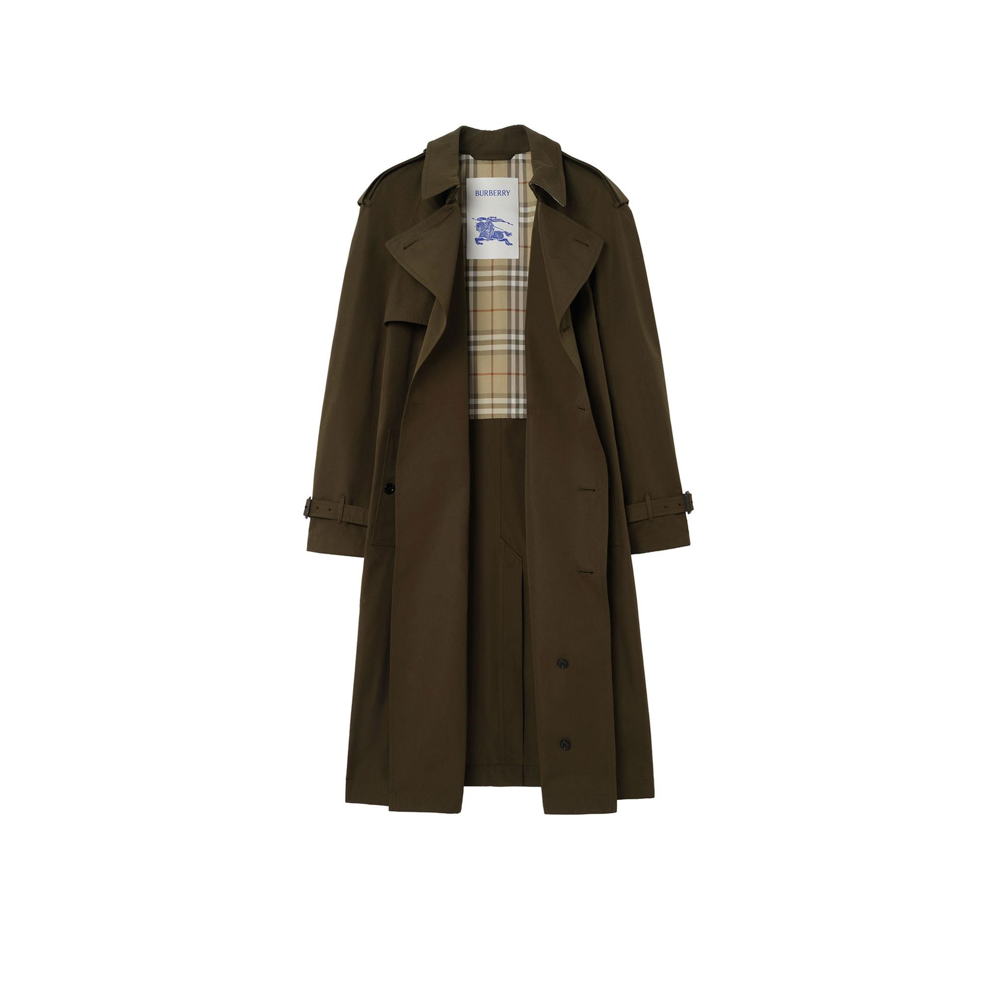 Burberry Long Lightweight Cotton Erkek Haki Trençkot