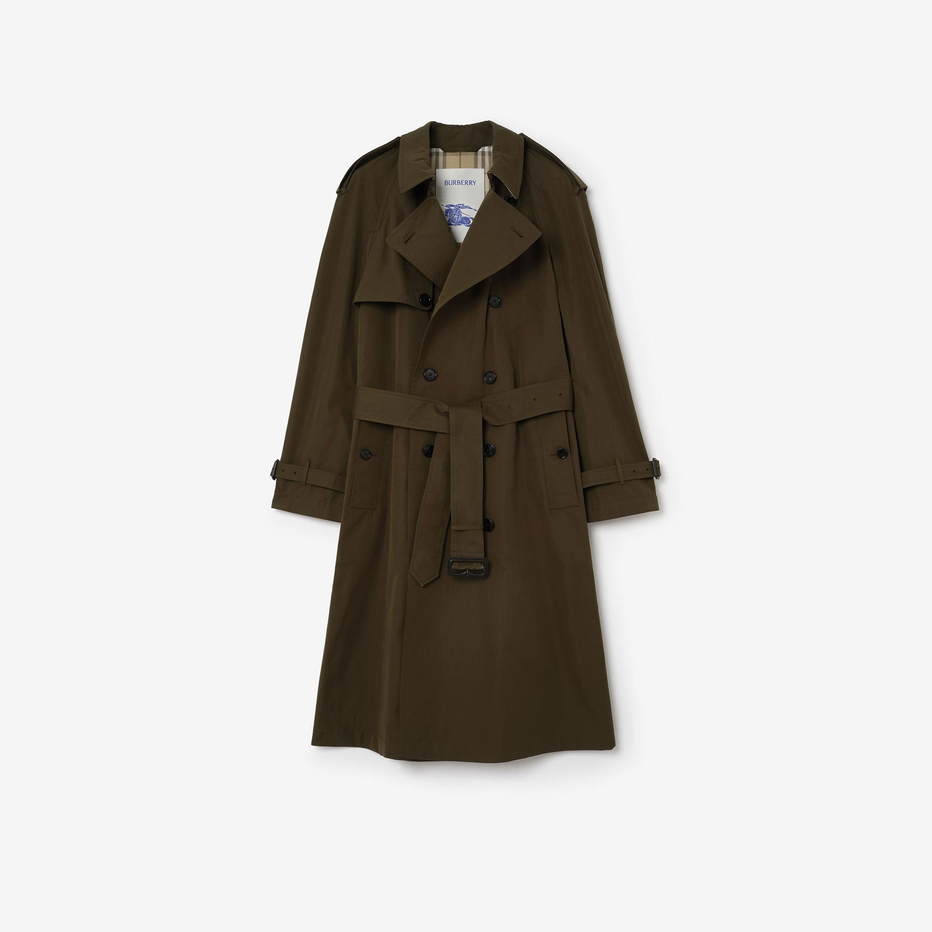 Burberry Long Lightweight Cotton Erkek Haki Trençkot