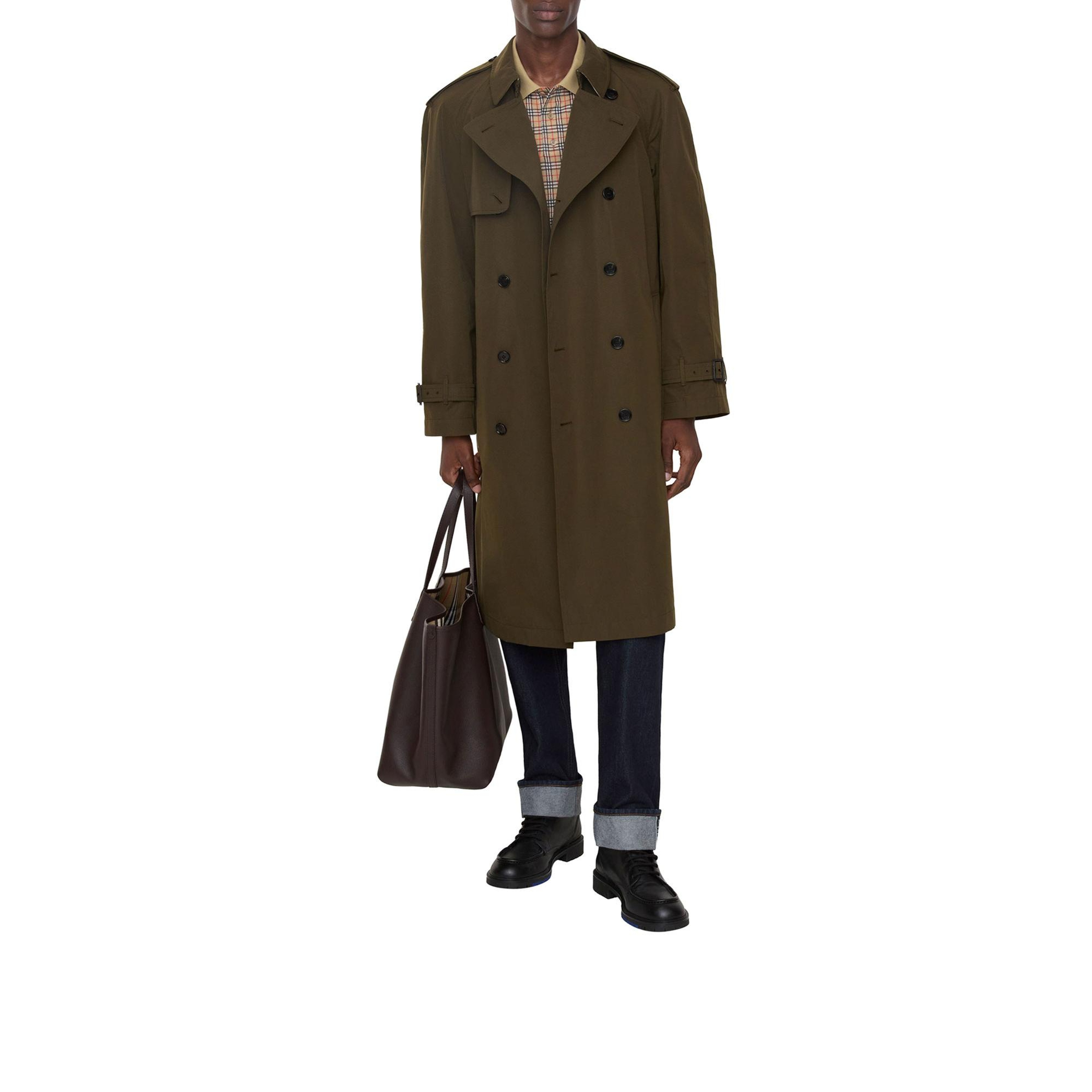 Burberry Long Lightweight Cotton Erkek Haki Trençkot