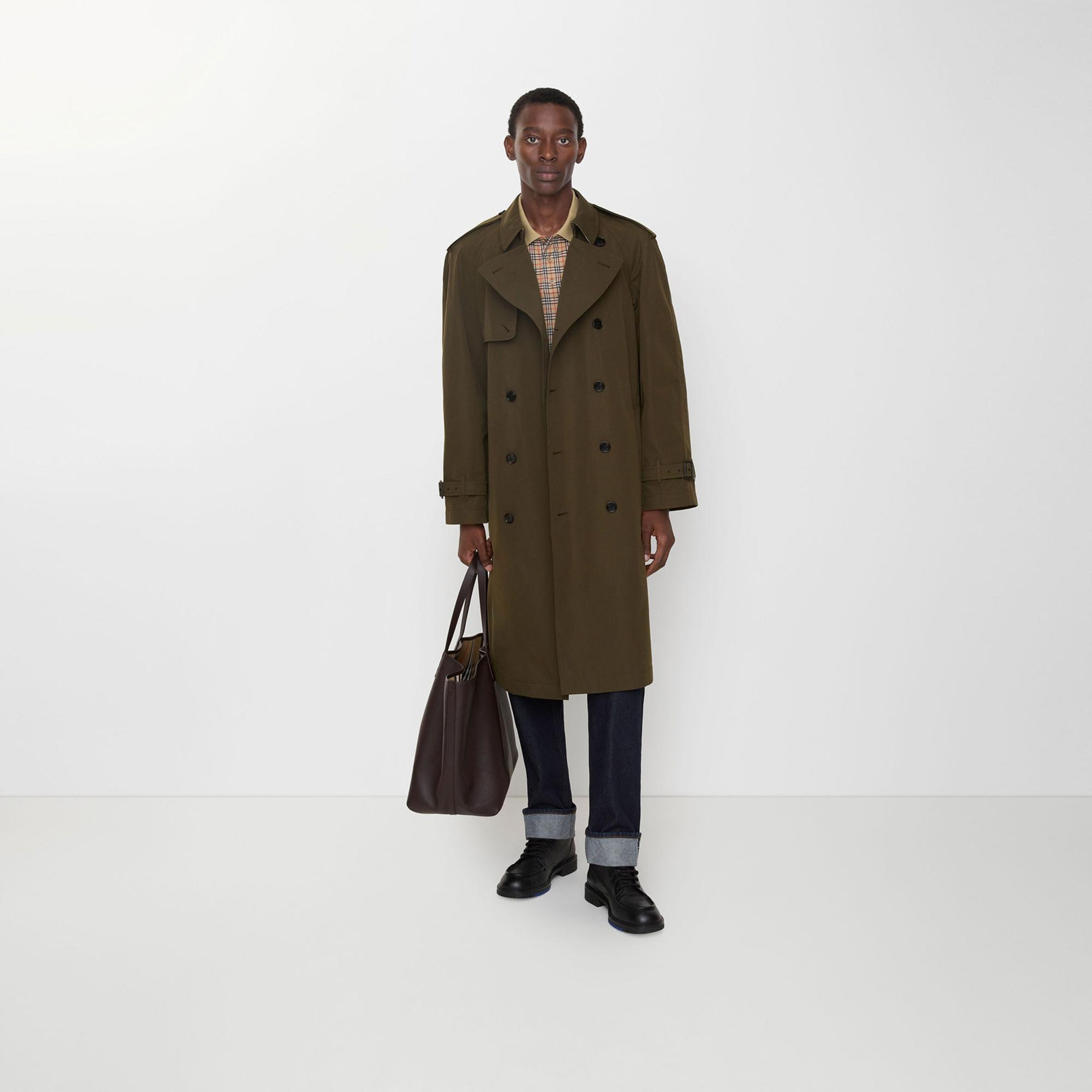 Burberry Long Lightweight Cotton Erkek Haki Trençkot