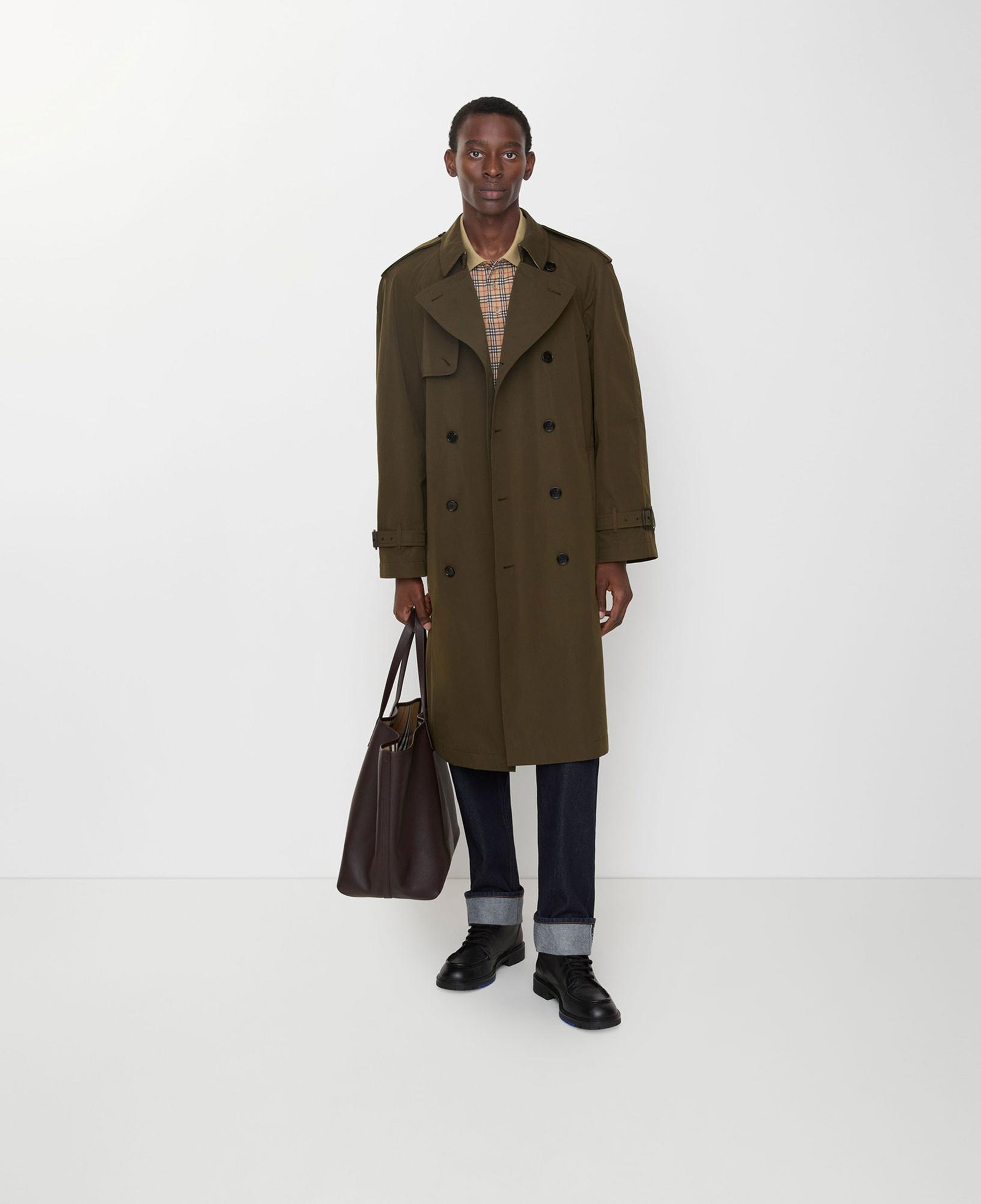 Burberry Long Lightweight Cotton Erkek Haki Trençkot