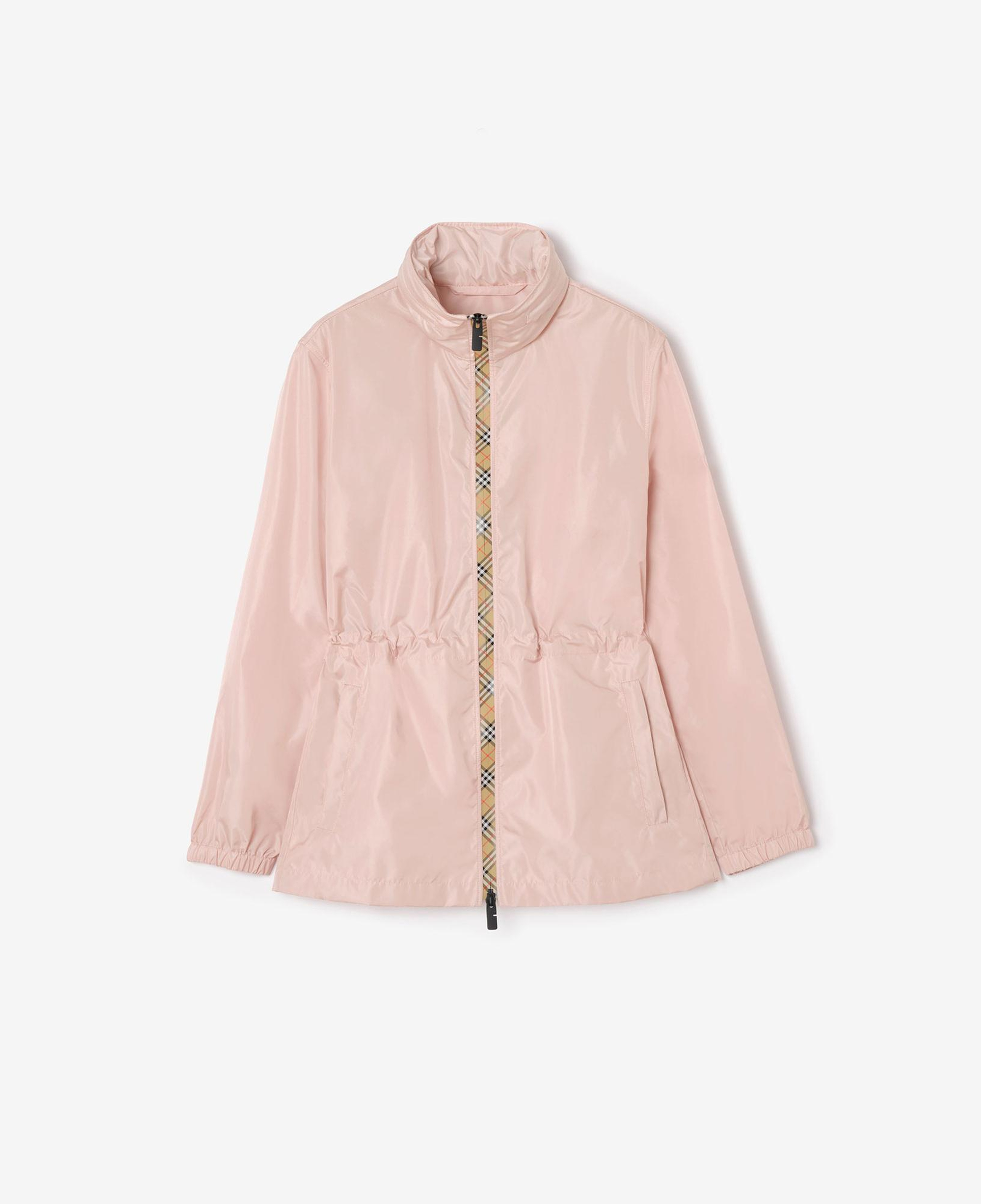 Burberry Short Checker-Tape Nylon Kadın Pembe Parka