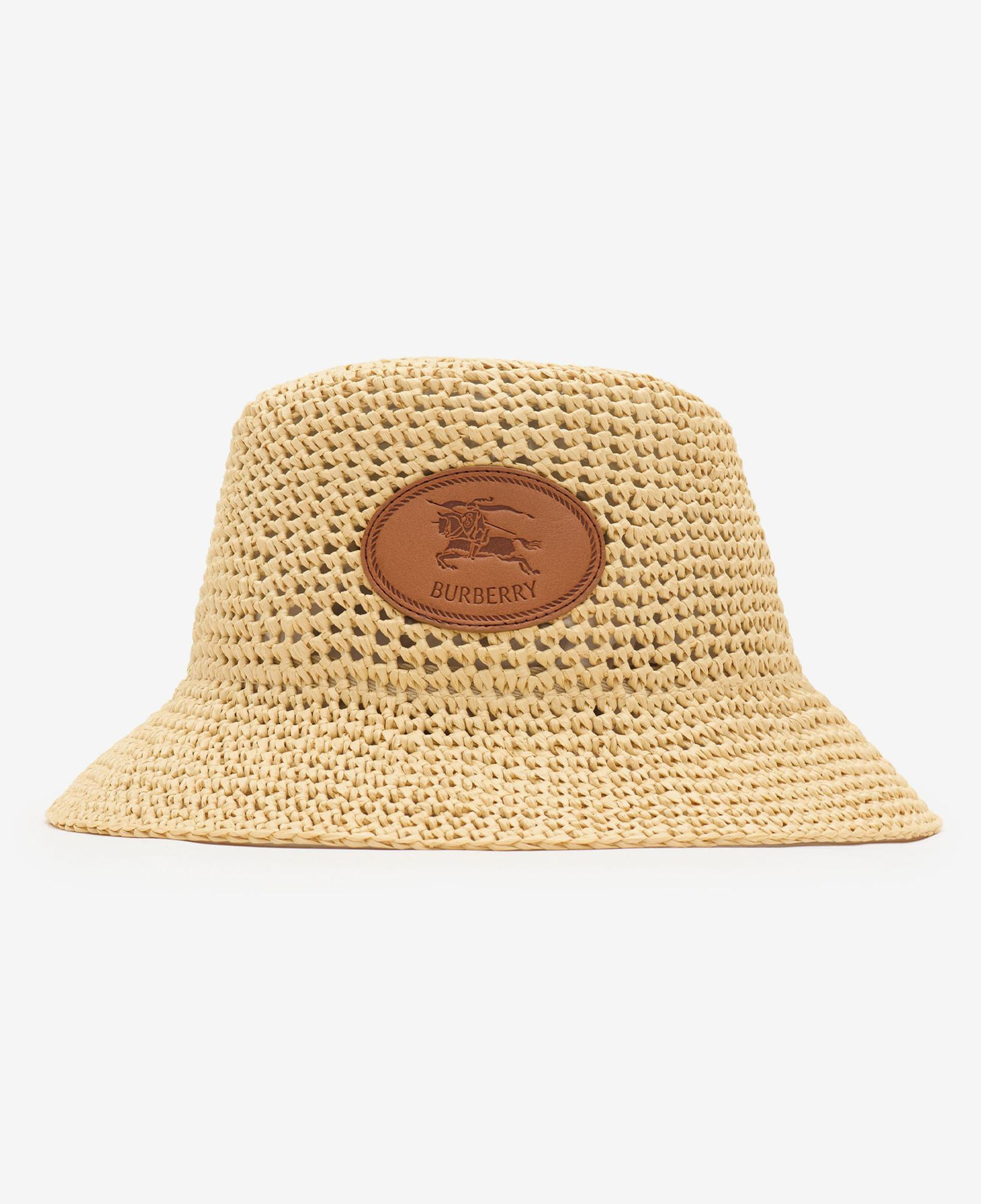 Burberry Knight Stamp Raffia-Effect Bucket Erkek Krem Şapka