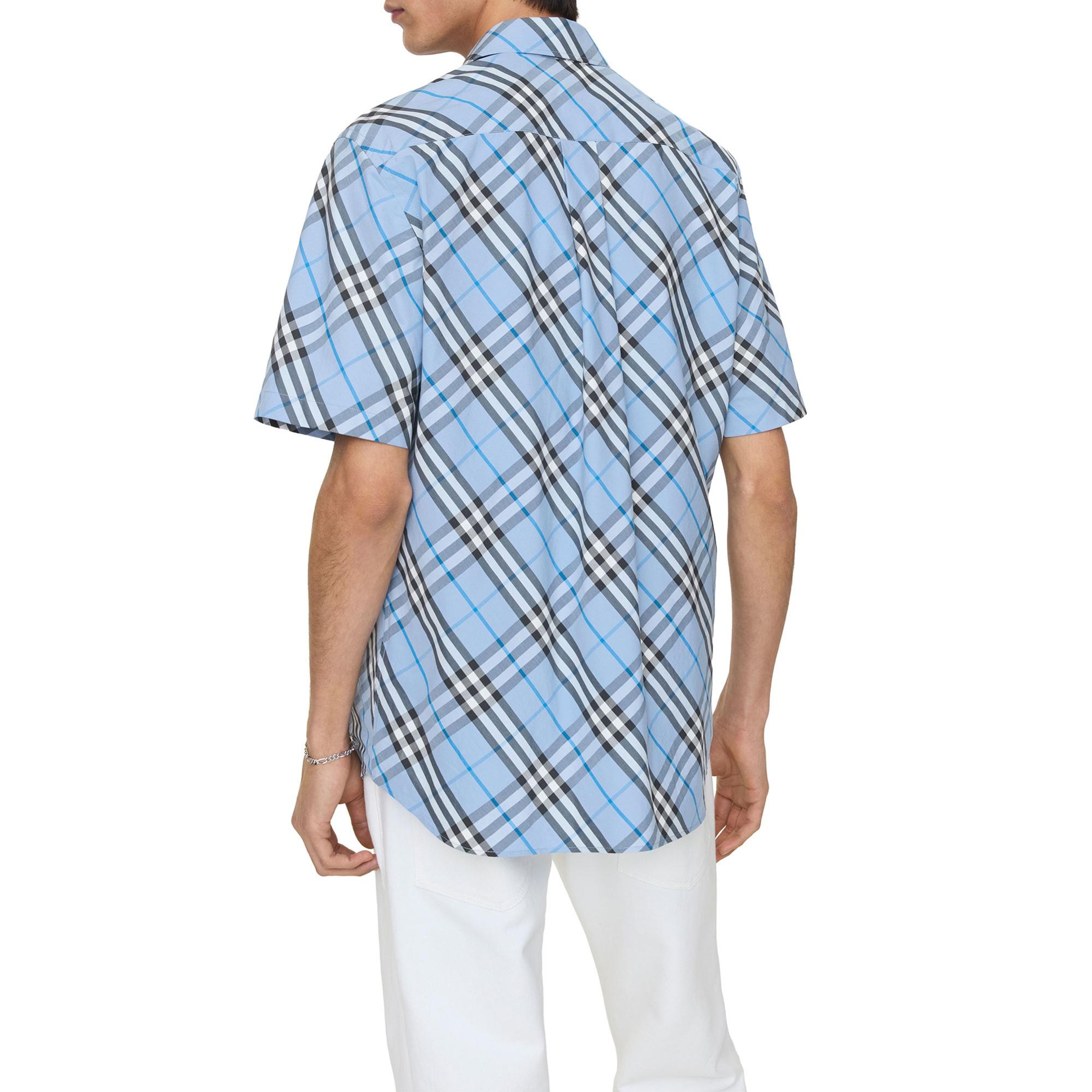 Burberry Regular Fit Check Cotton Erkek Mavi Gömlek