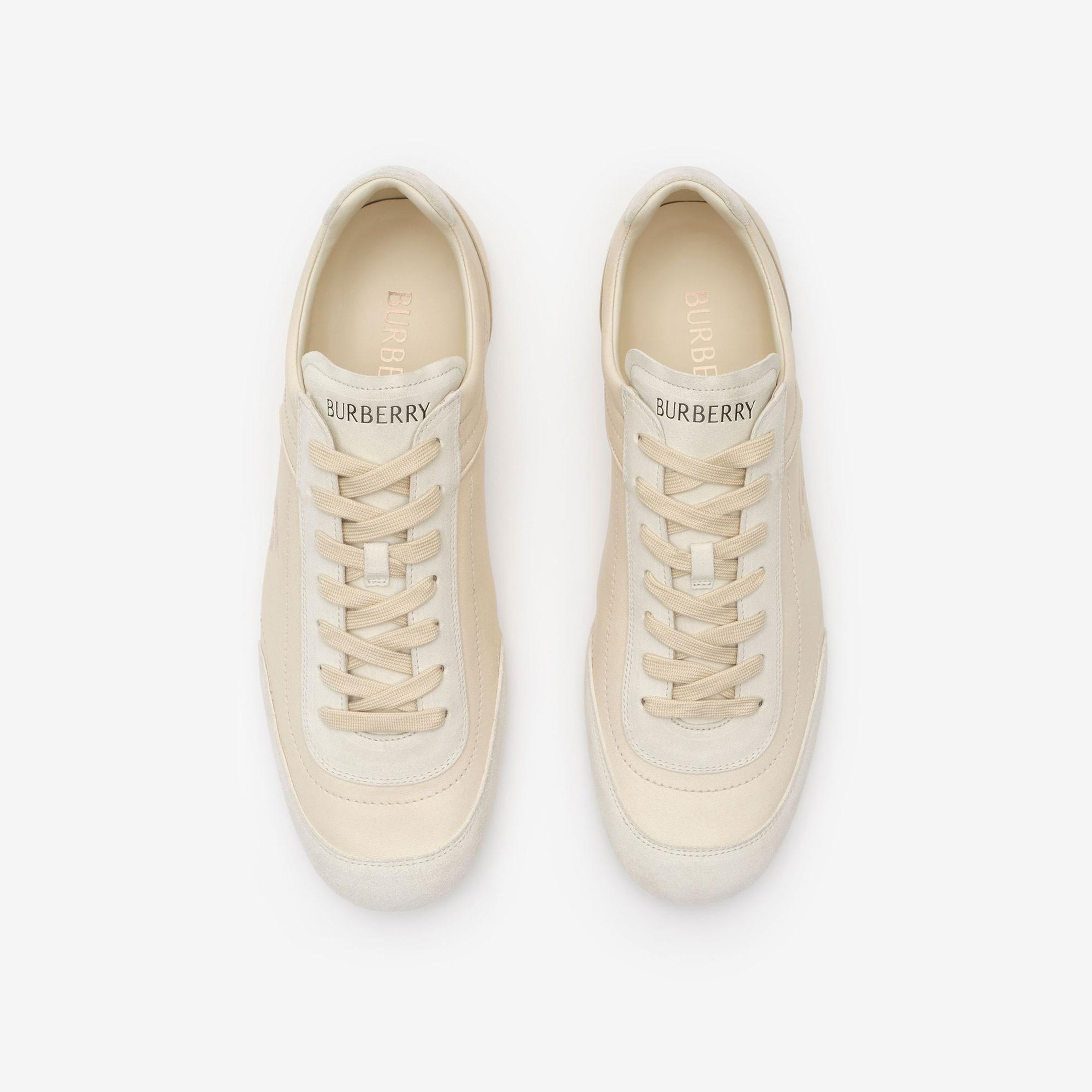 Burberry Leather Knight Runner Erkek Bej Sneaker