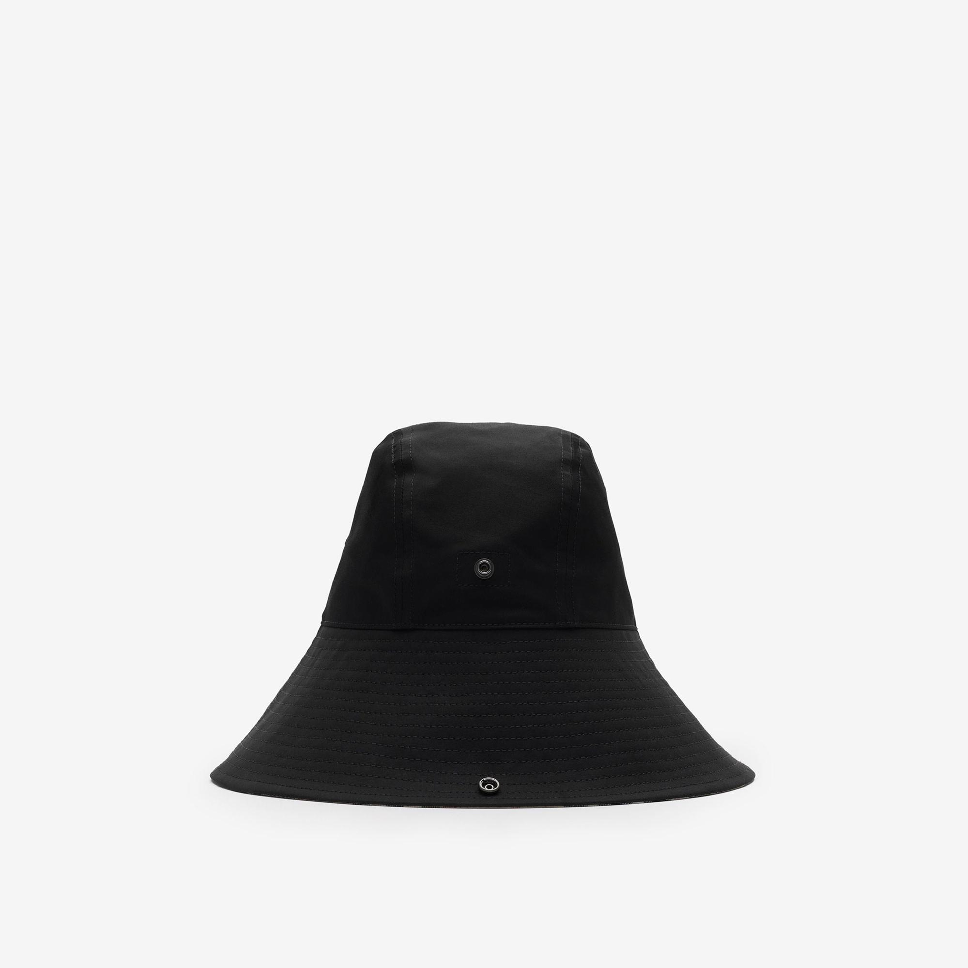 Burberry Check Brim Gabardine Erkek Siyah Şapka