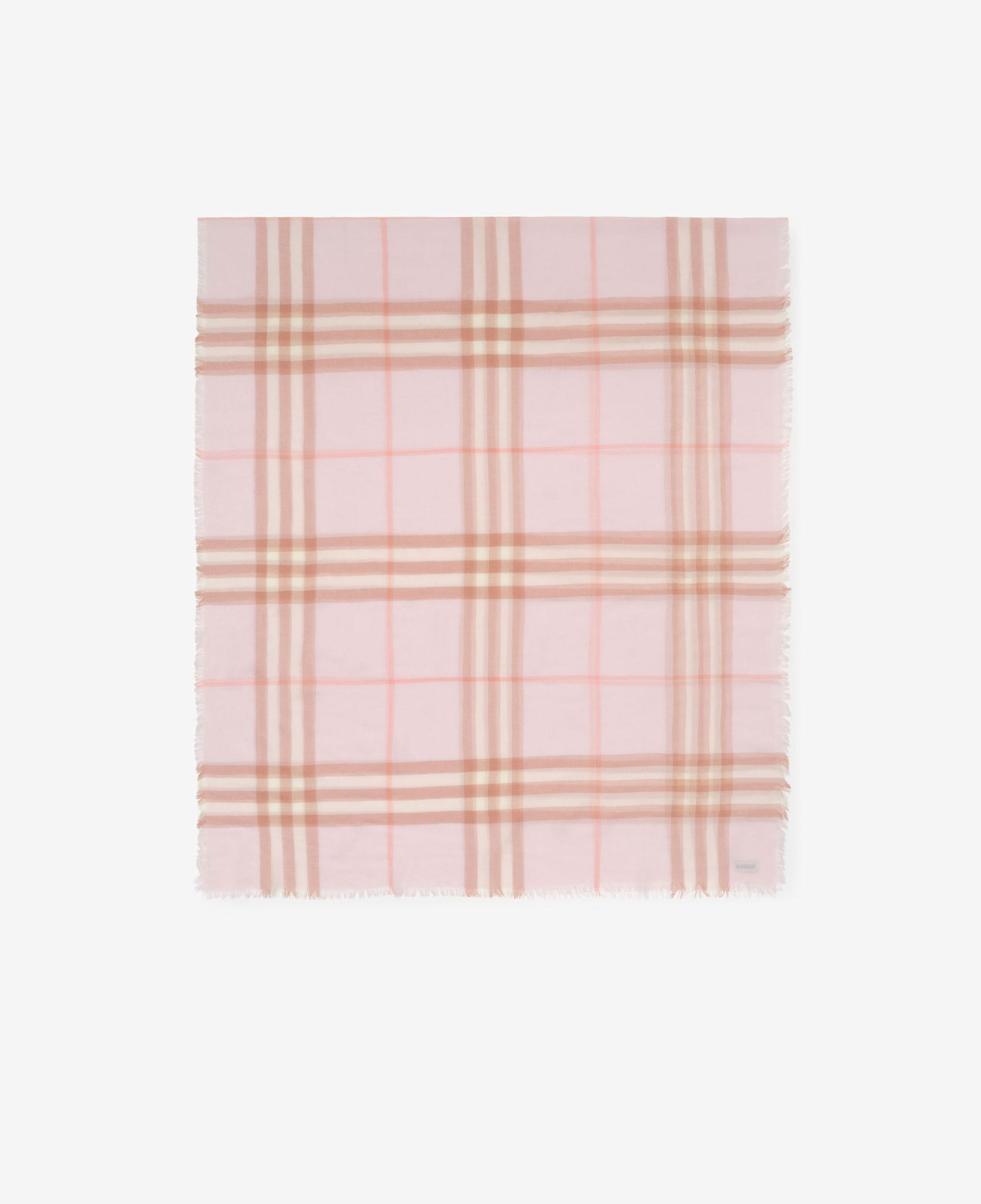 Burberry Wide Check Wool Kadın Pembe Atkı