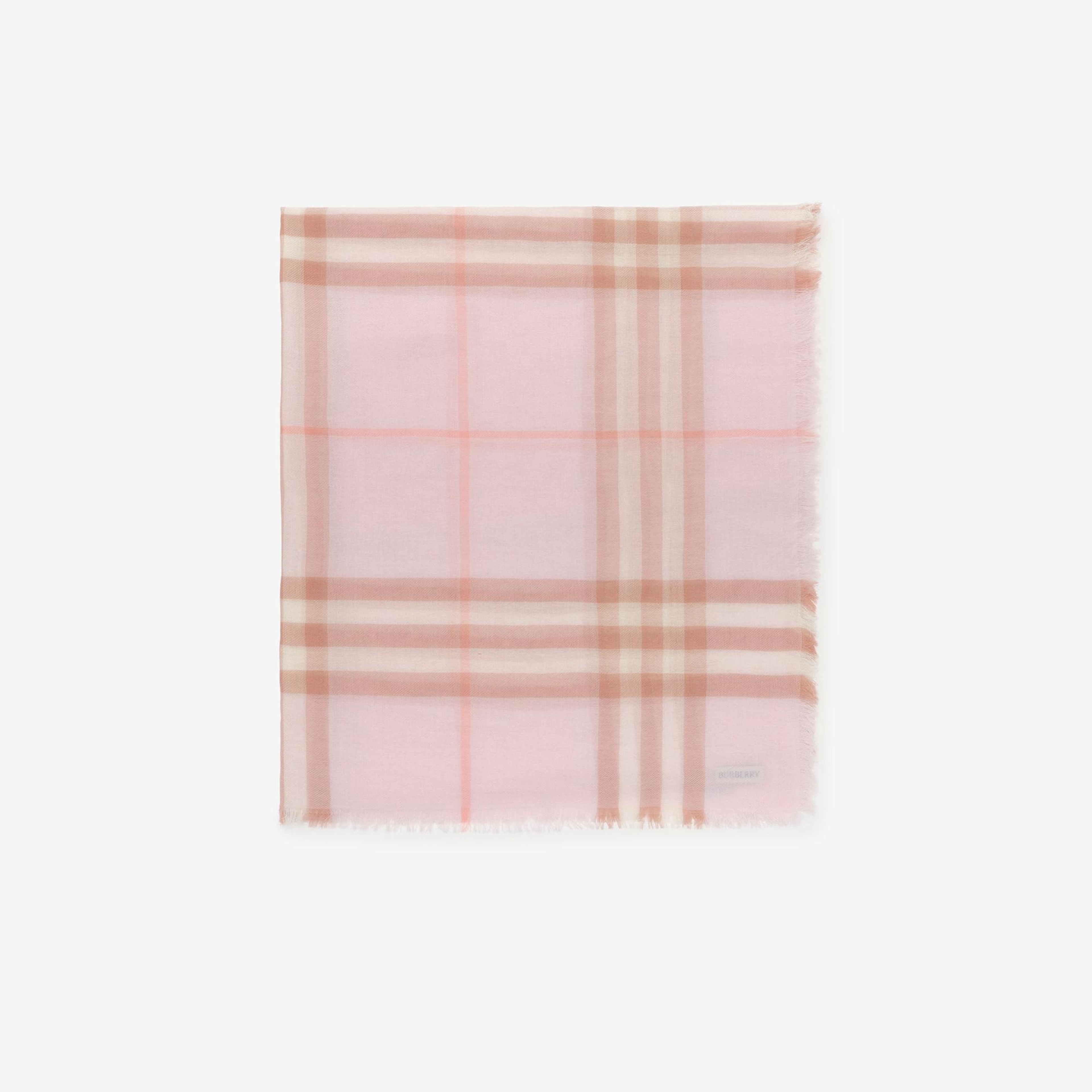 Burberry Wide Check Wool Kadın Pembe Atkı