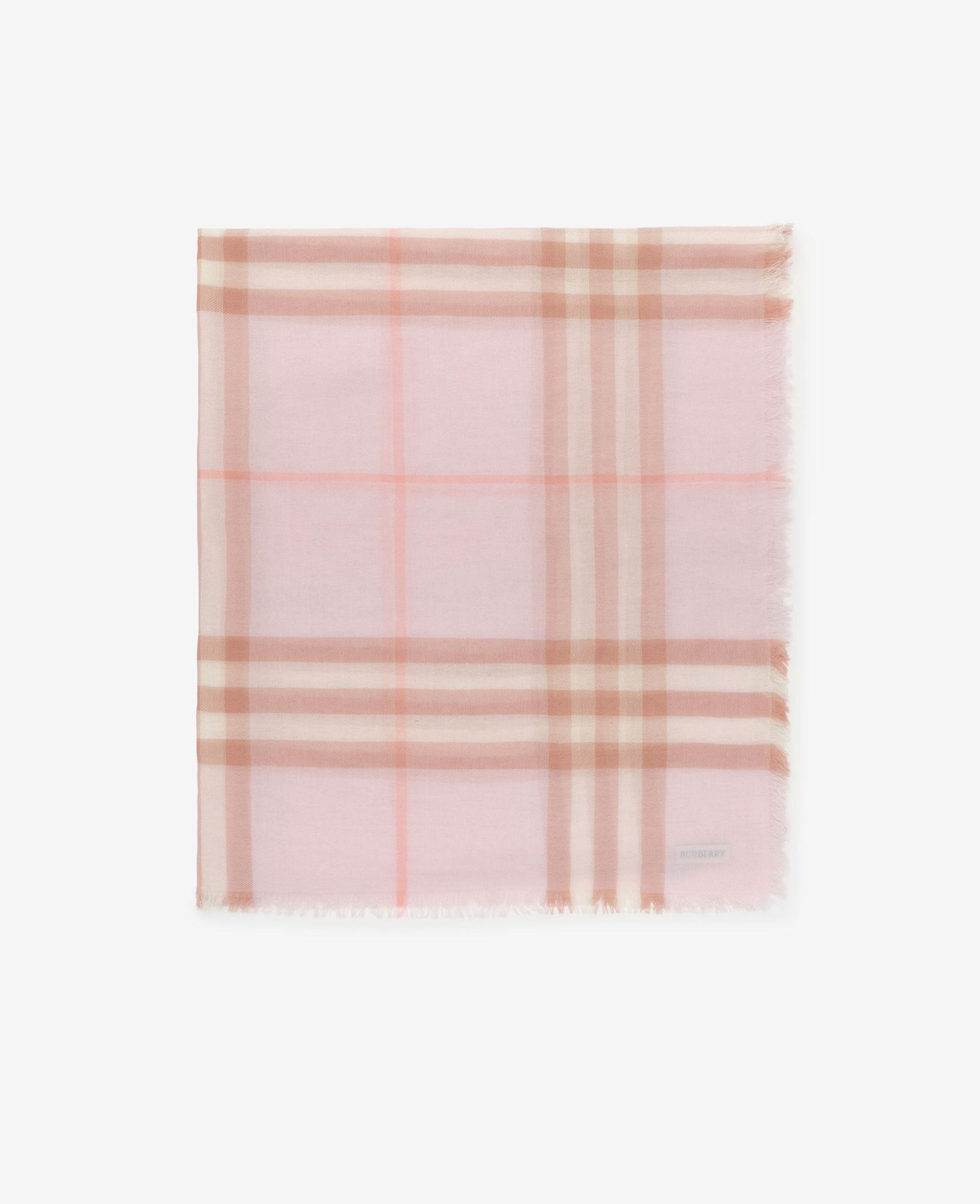 Burberry Wide Check Wool Kadın Pembe Atkı