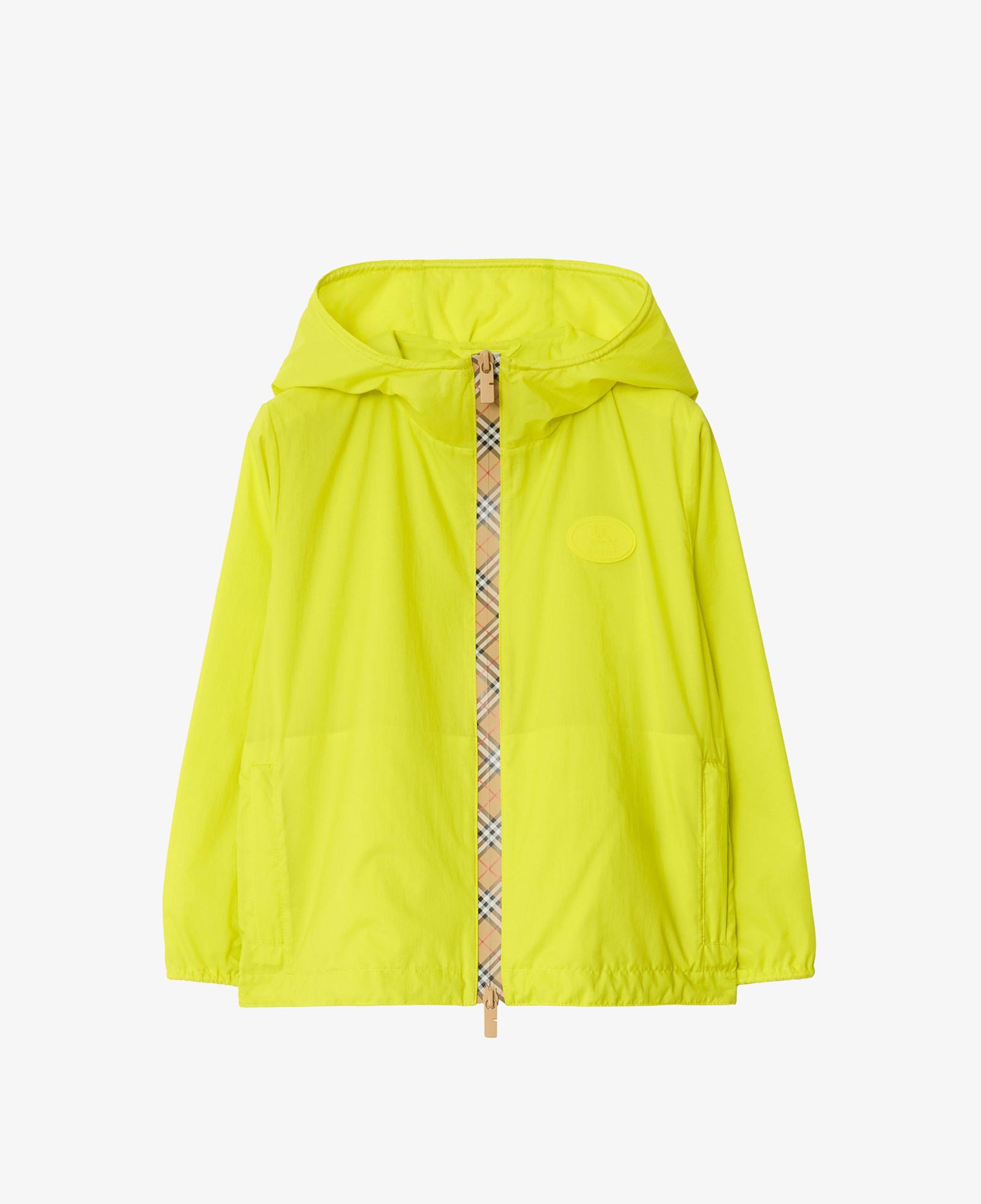 Burberry Checker-Tape Nylon Hooded Çocuk Sarı Mont