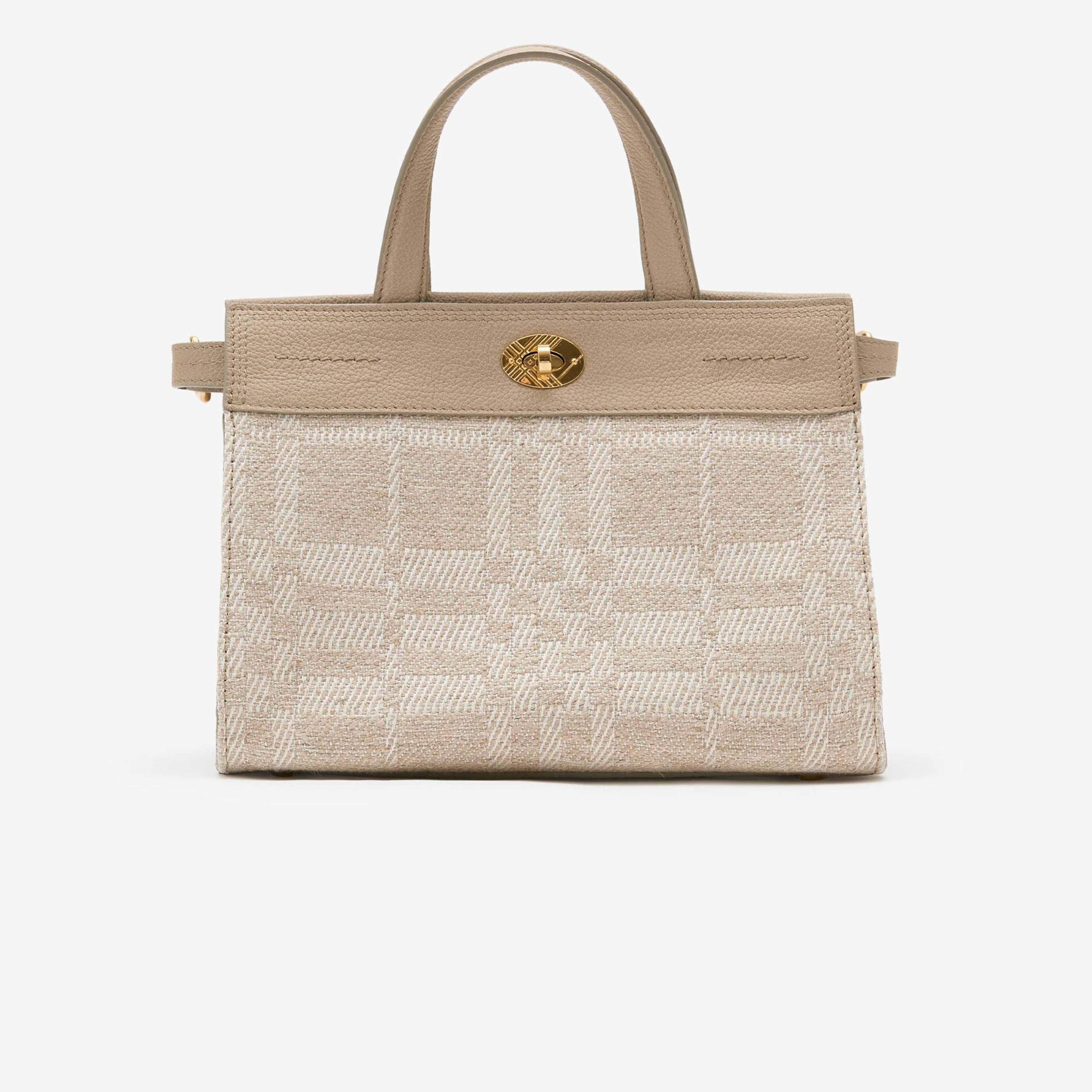 Burberry Mini Cotswolds Tote Kadın Krem El Çantası