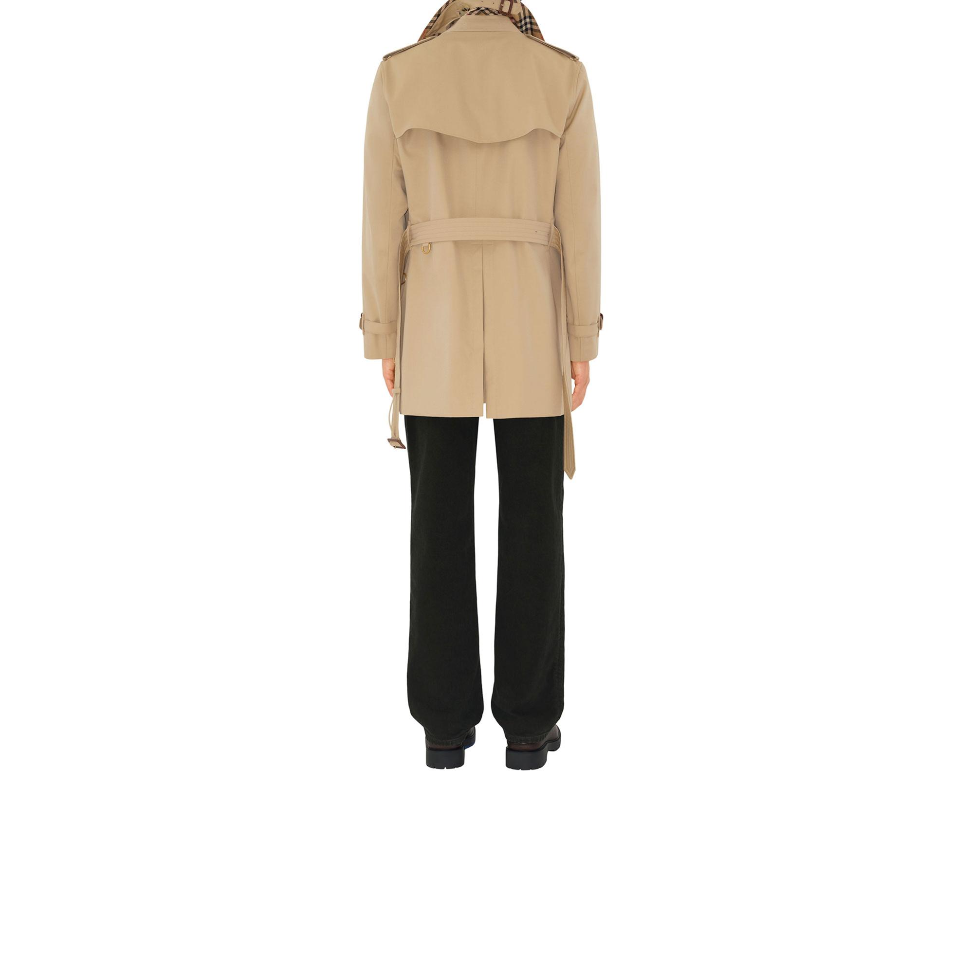 Burberry Short Kensington Heritage Erkek Bej Trençkot