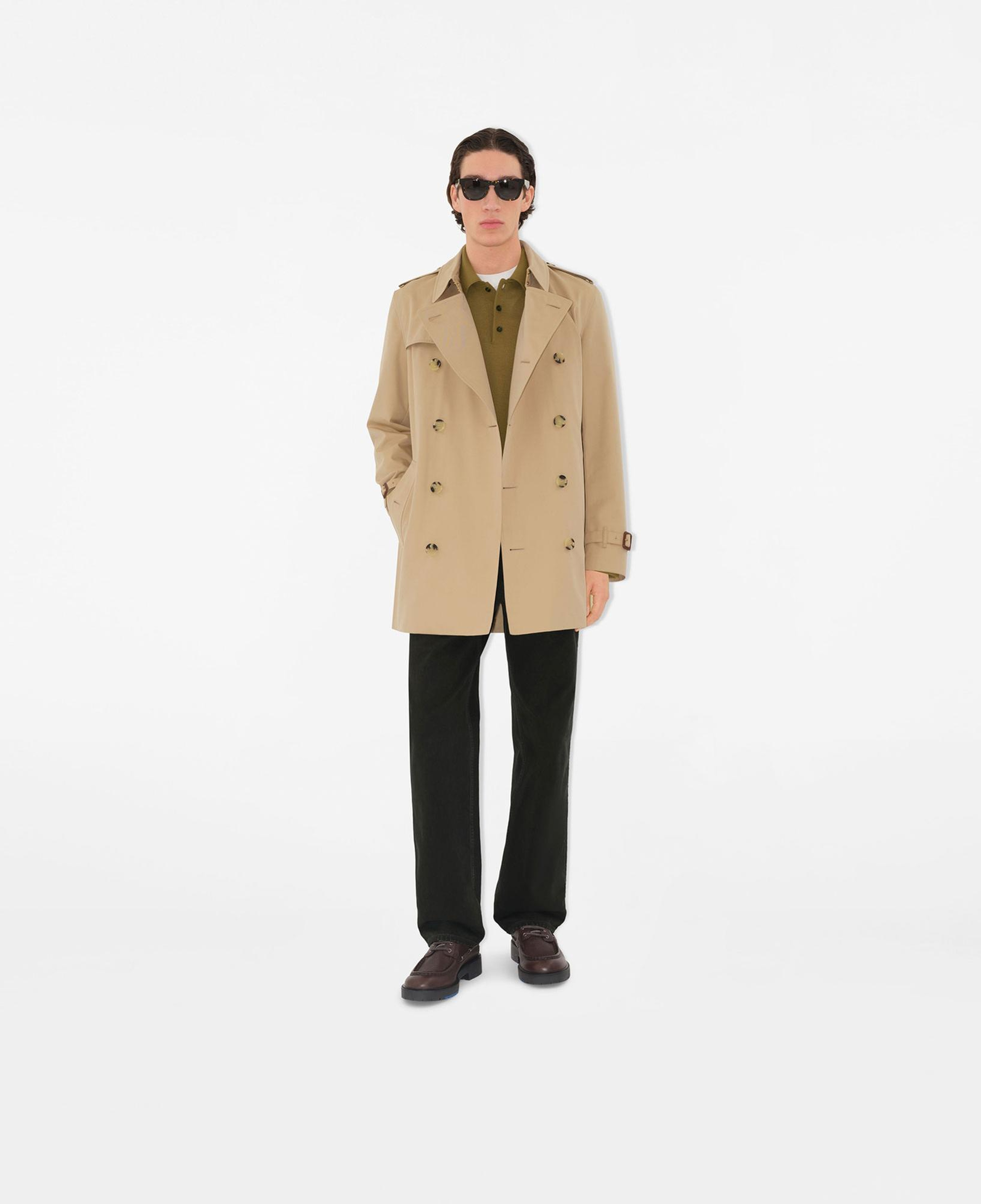 Burberry Short Kensington Heritage Erkek Bej Trençkot