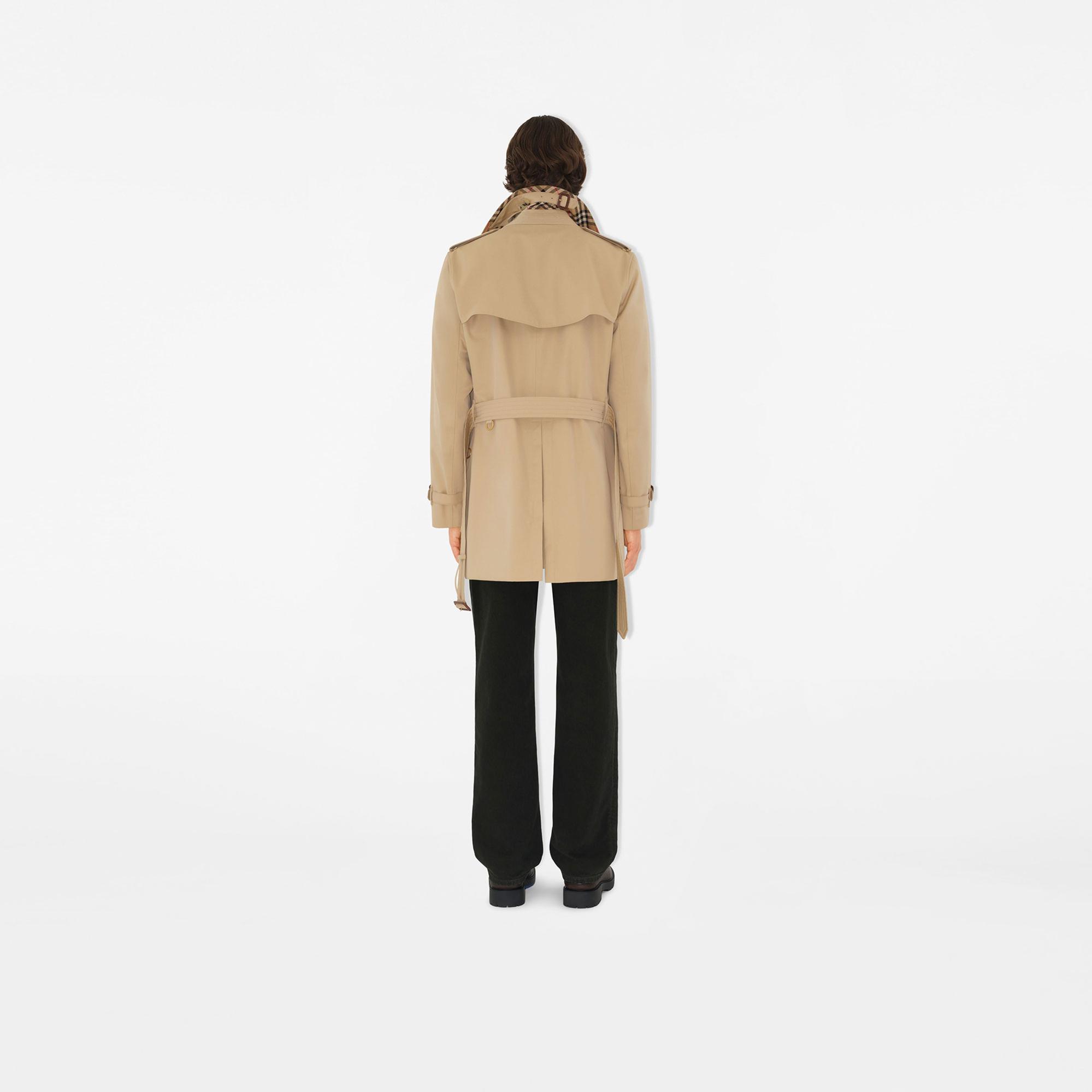 Burberry Short Kensington Heritage Erkek Bej Trençkot