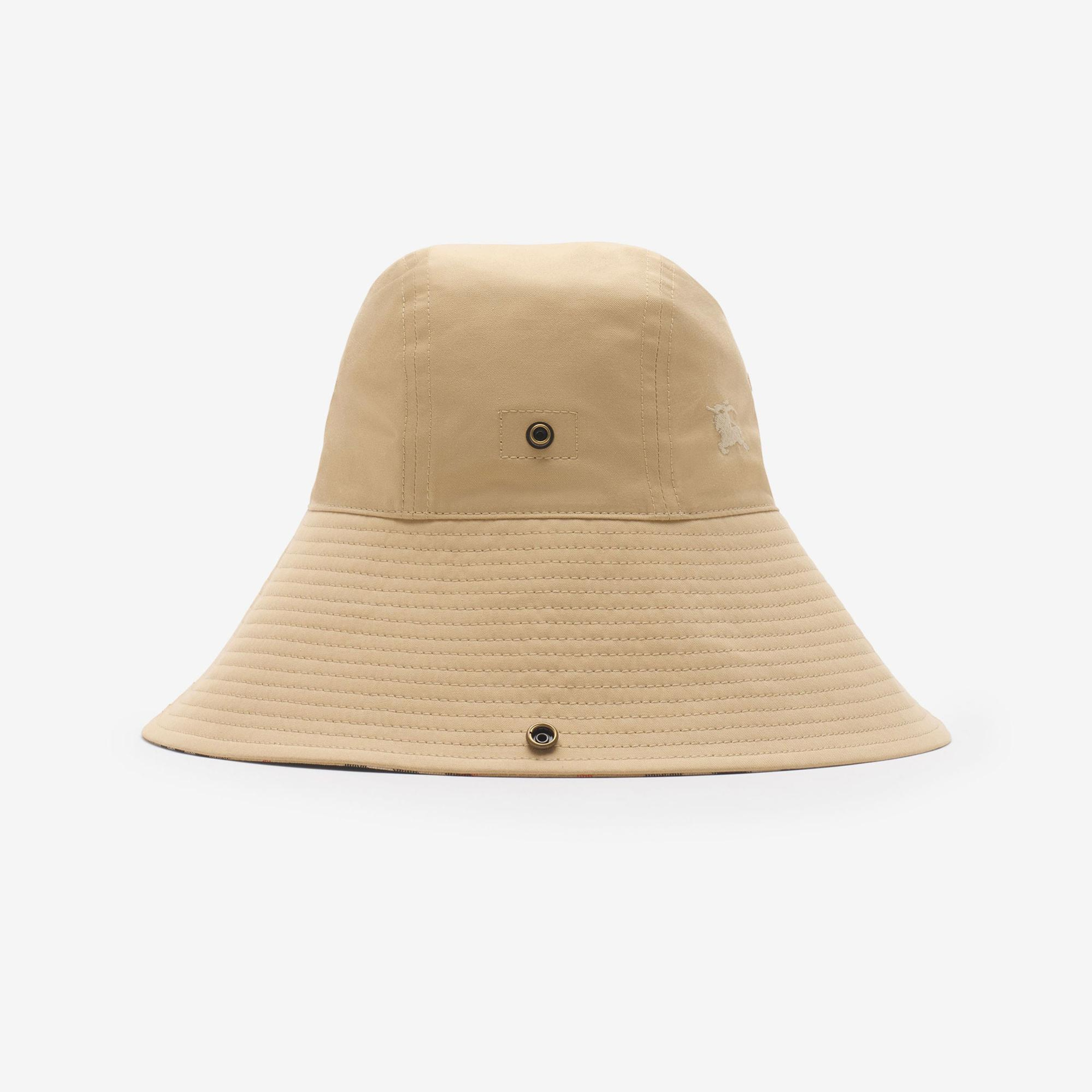 Burberry Check Brim Gabardine Erkek Bej Şapka