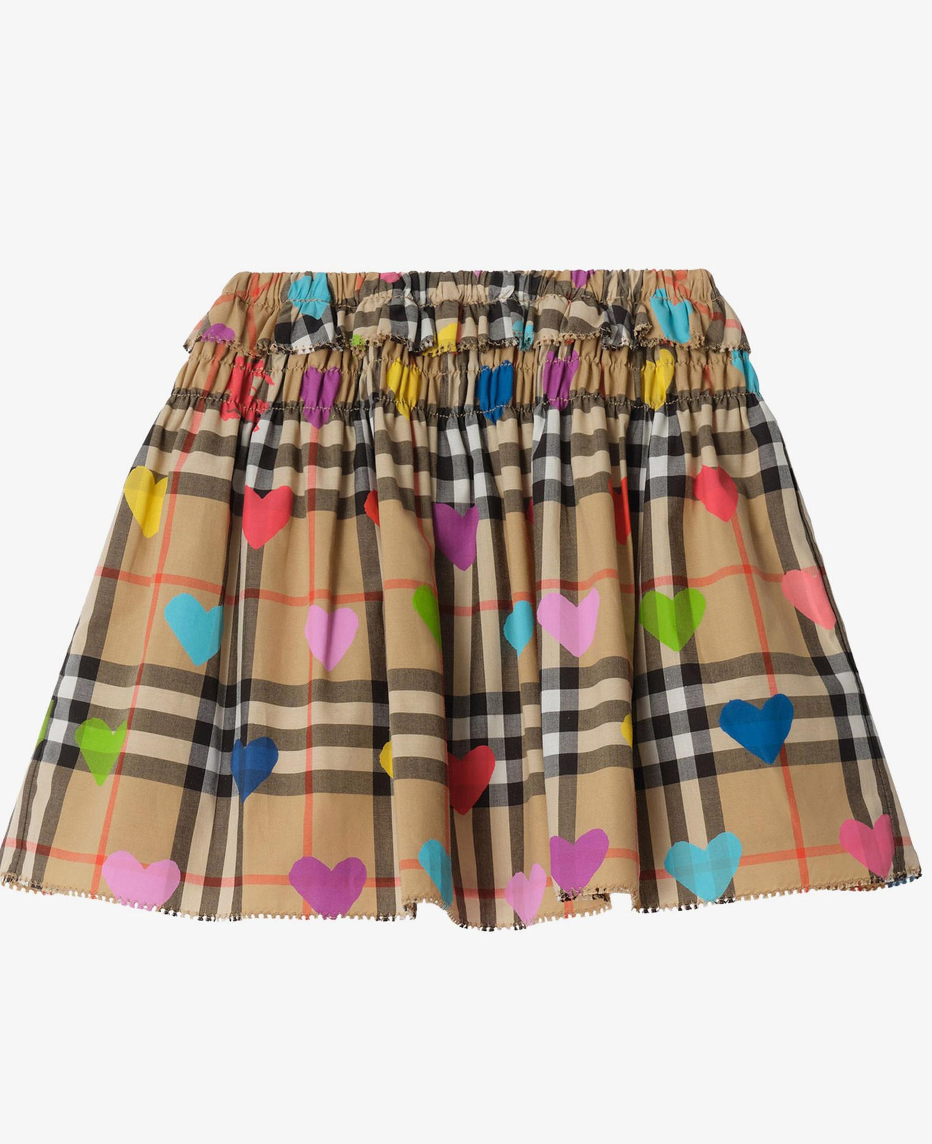 Burberry Heart Check Cotton Çocuk Bej Etek