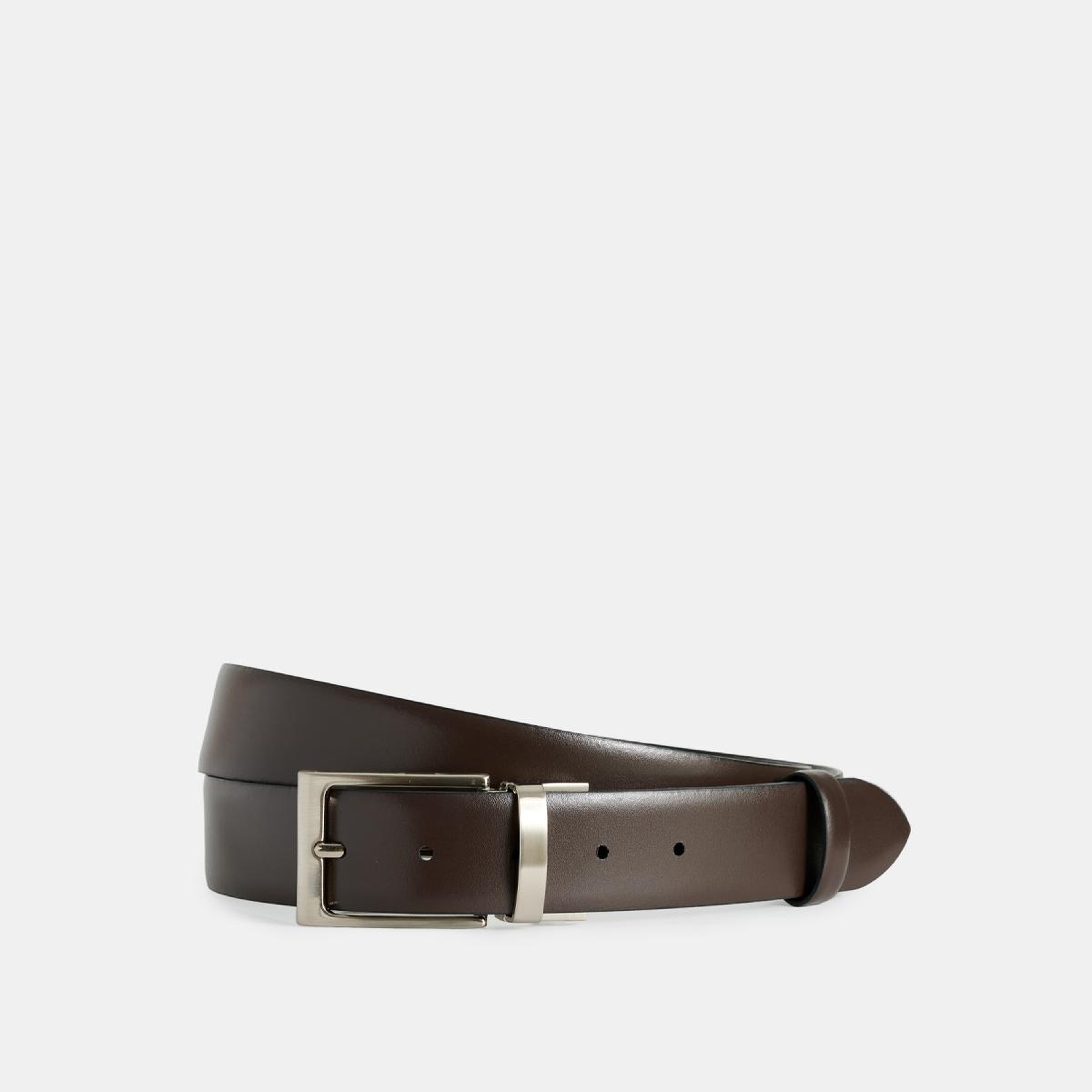 Erkek Kahverengi Çift Taraflı Deri Kemer