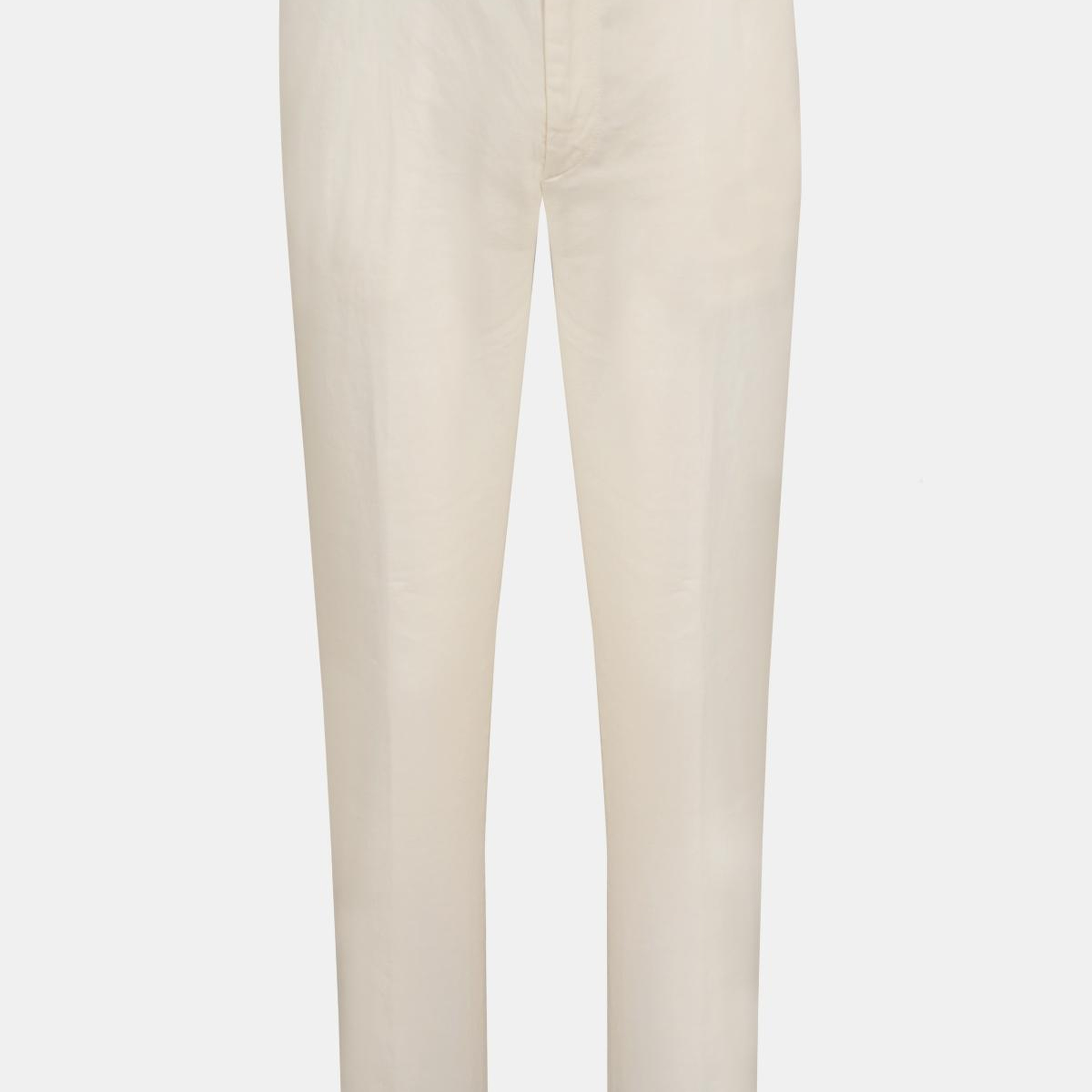 Erkek Beyaz Slim Fit Elastik Bel Bantlı Büzgü İpli Pantolon