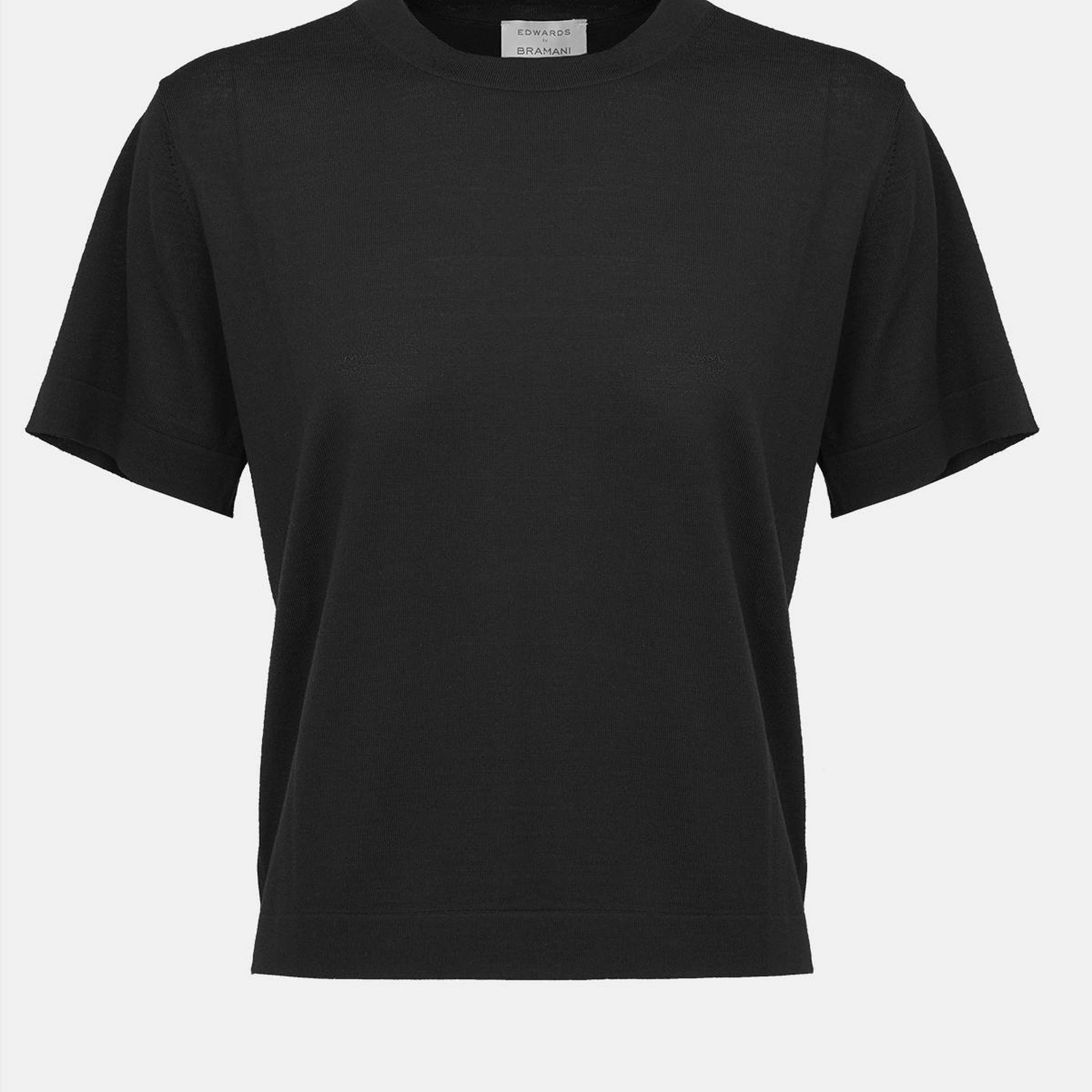 Kadın Siyah Yün Kısa Kollu Kazak