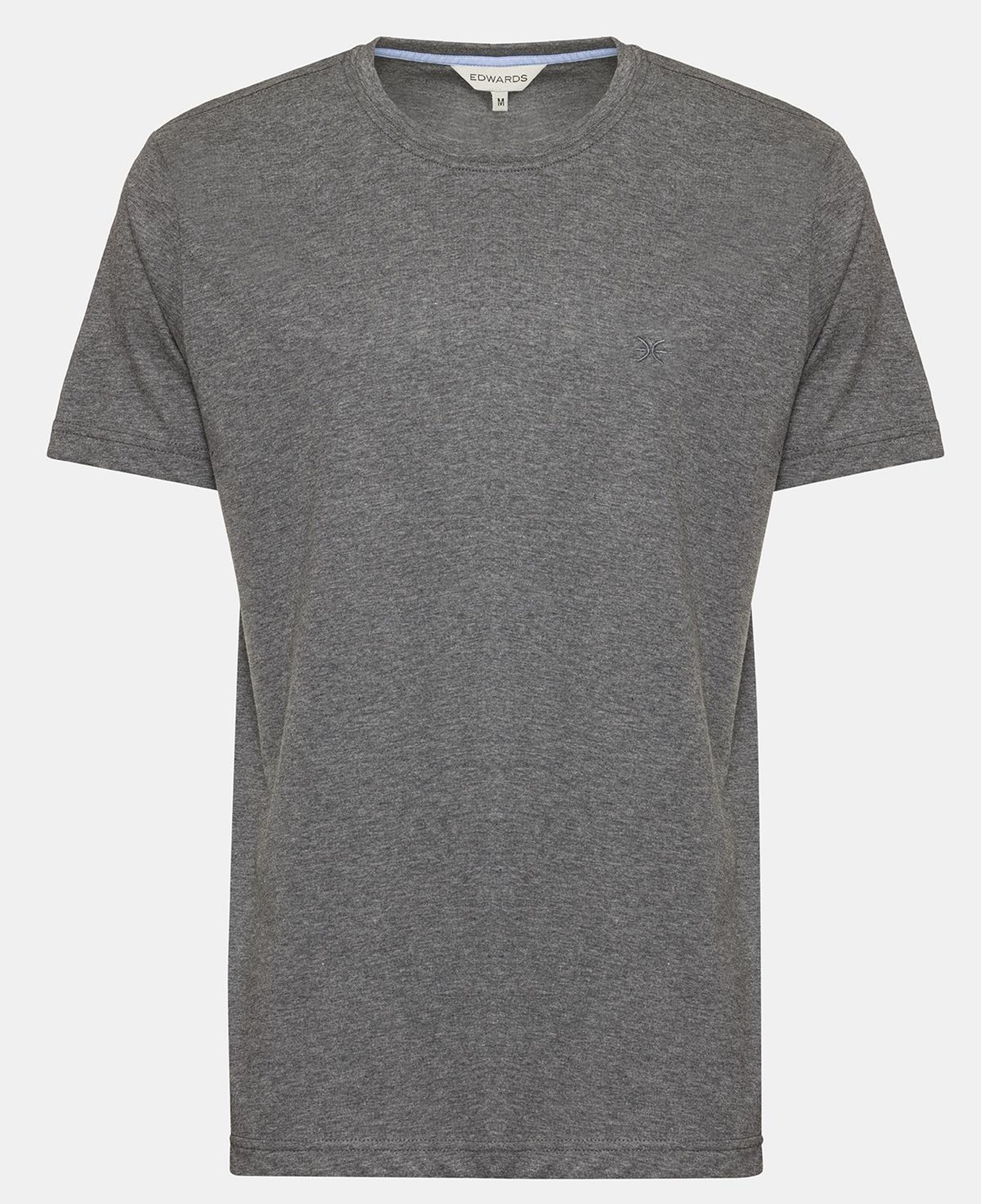 Erkek Gri Melanj Organik Pamuklu Bisiklet Yaka T-Shirt