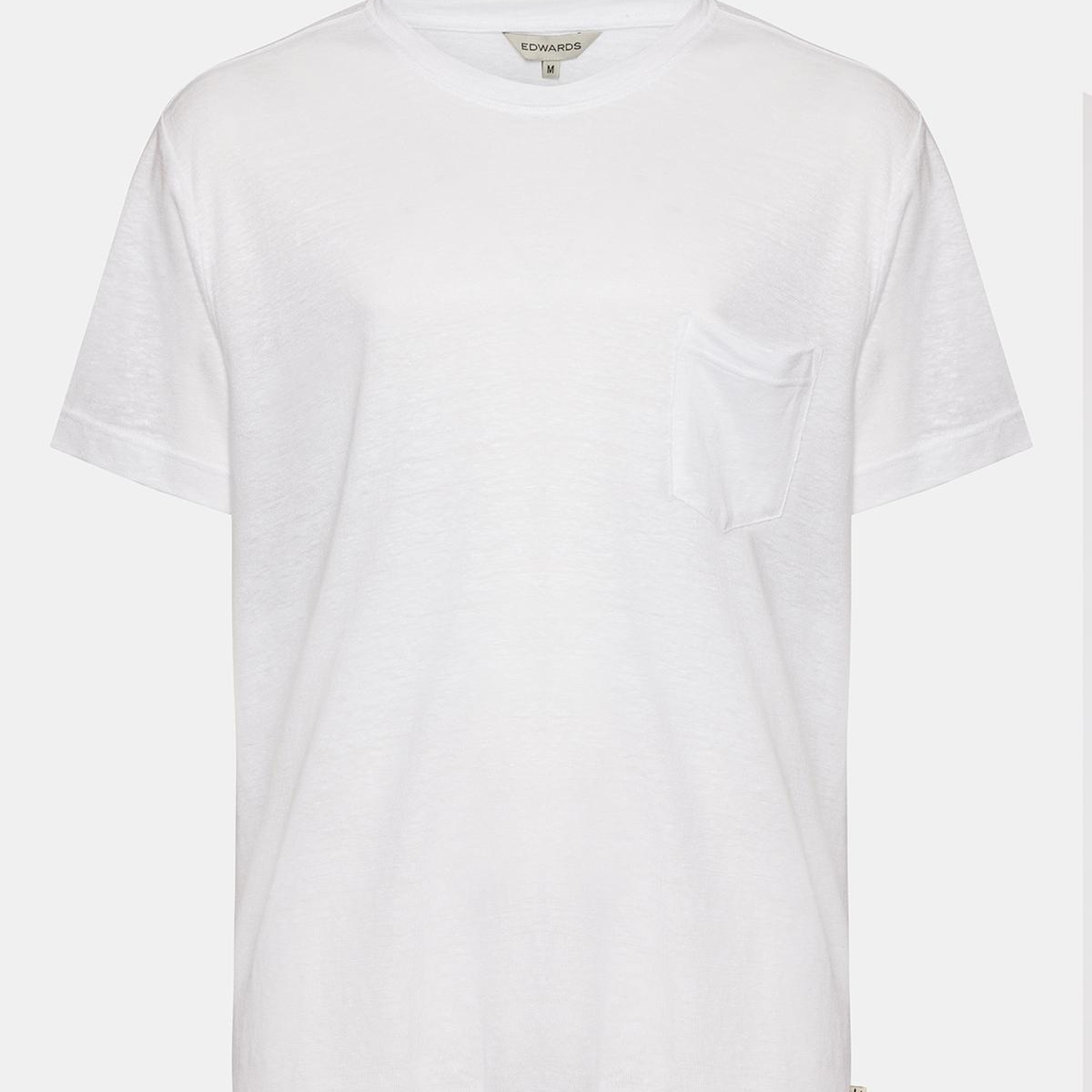 Erkek Beyaz Bisiklet Yaka Keten T-Shirt