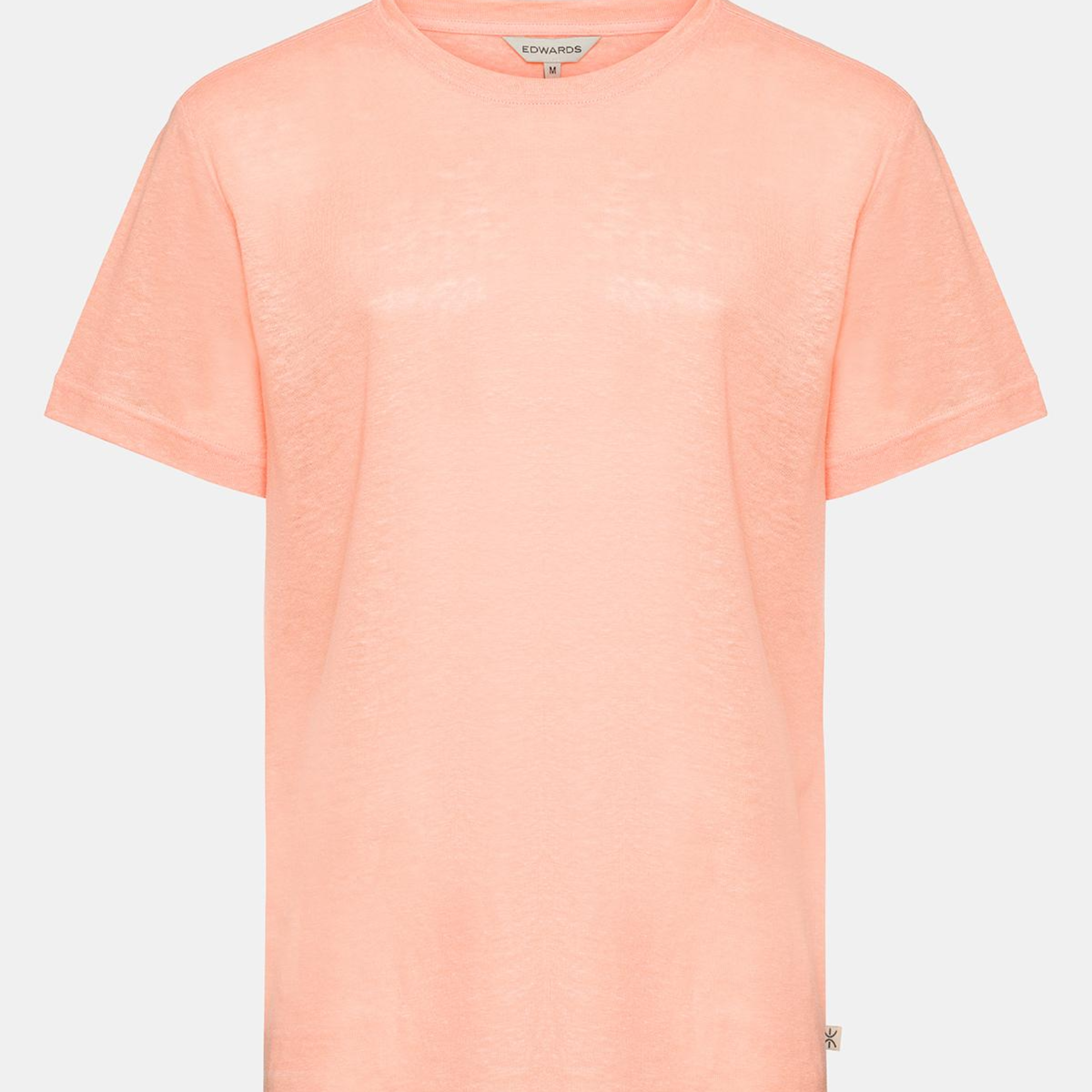 Erkek Pembe Bisiklet Yaka Keten T-Shirt
