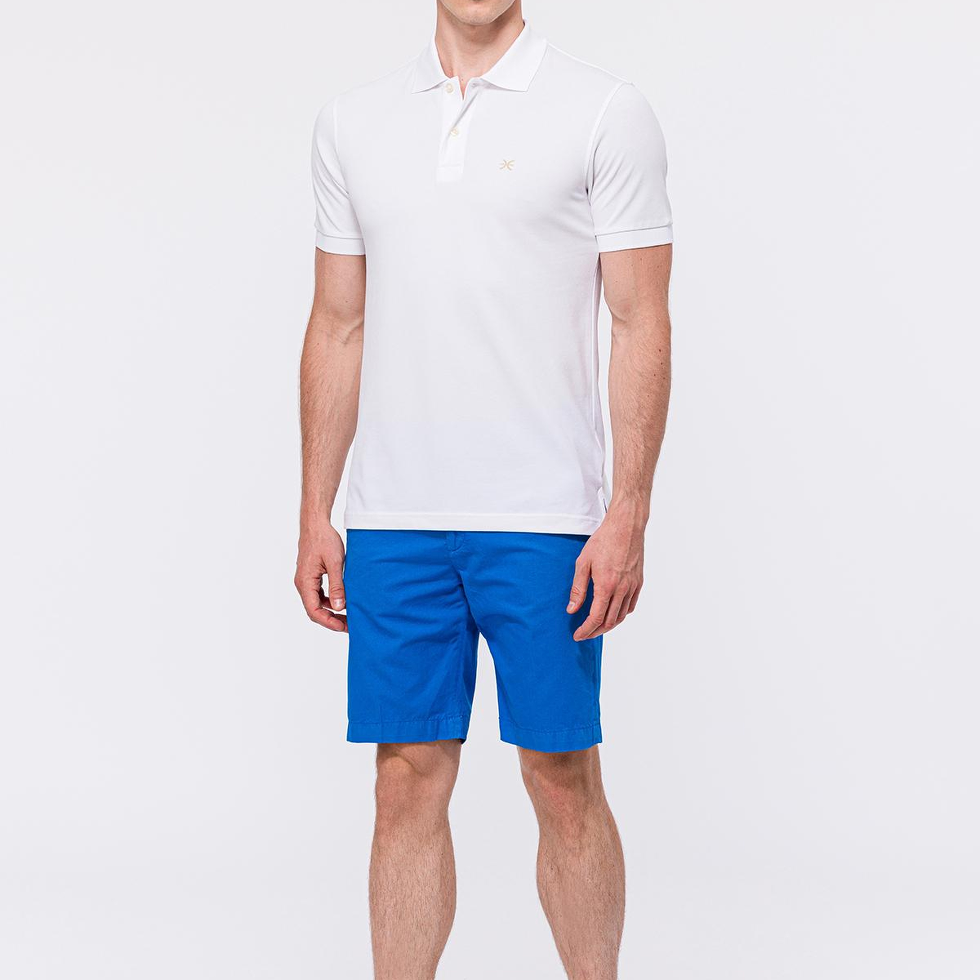 Erkek Beyaz Kısa Kollu Polo Yaka T-Shirt