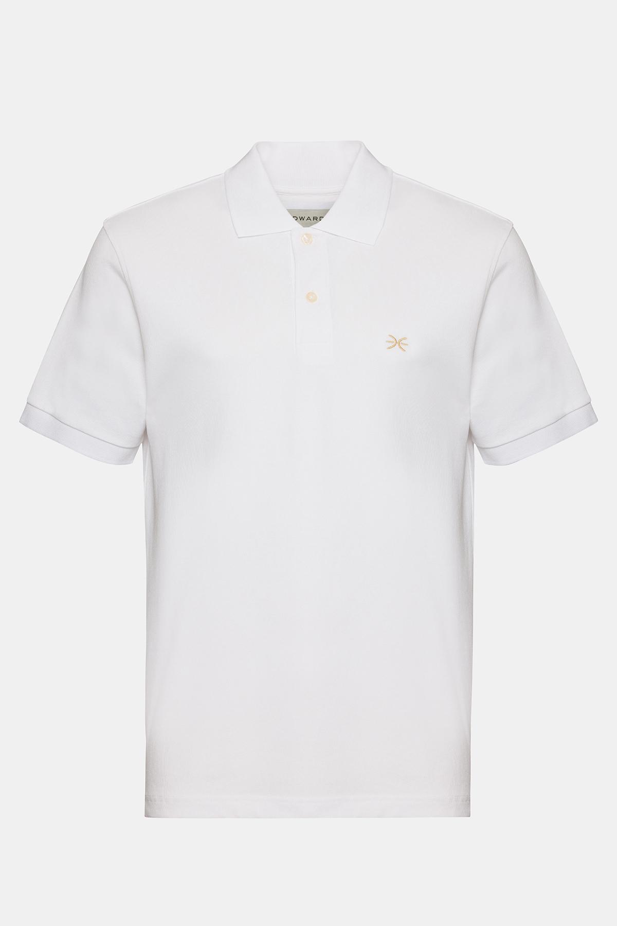 Erkek Beyaz Kısa Kollu Polo Yaka T-Shirt