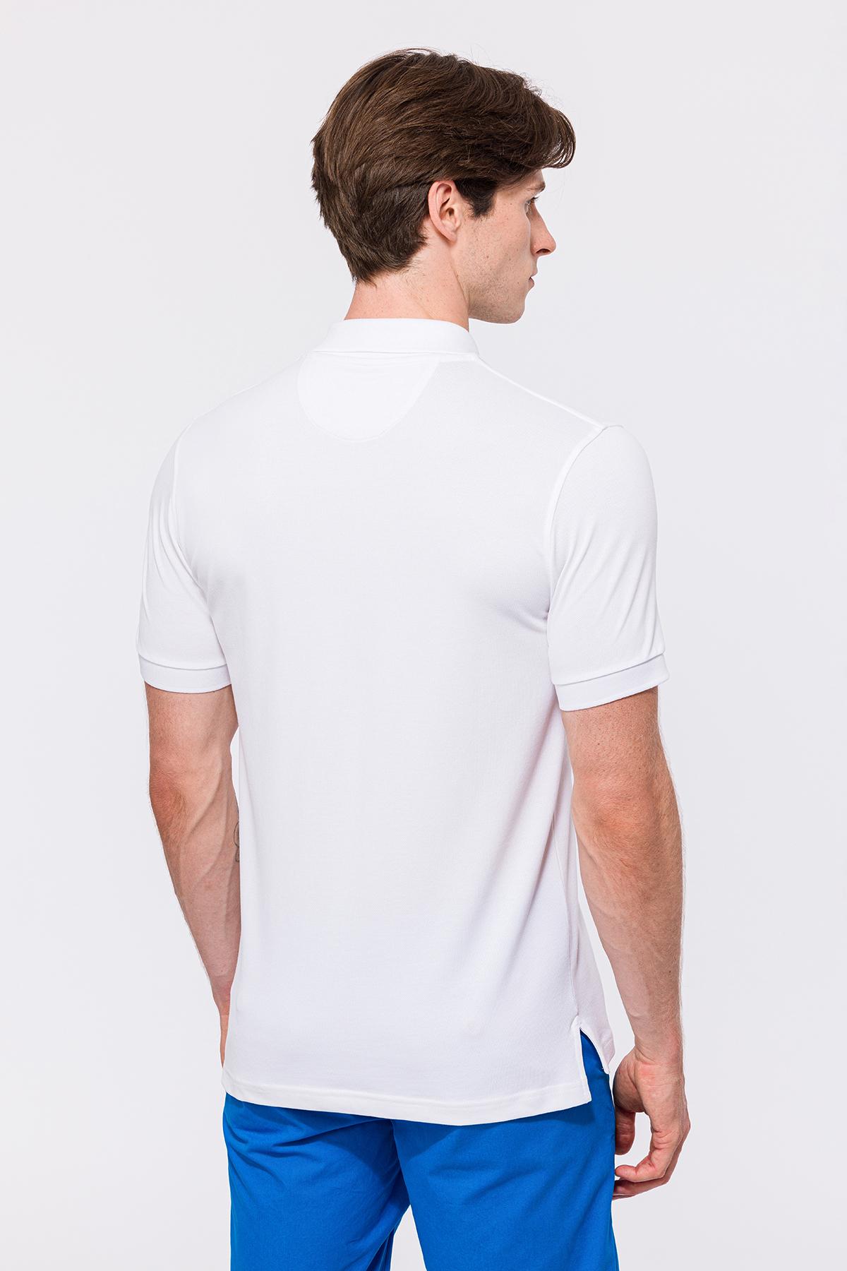 Erkek Beyaz Kısa Kollu Polo Yaka T-Shirt