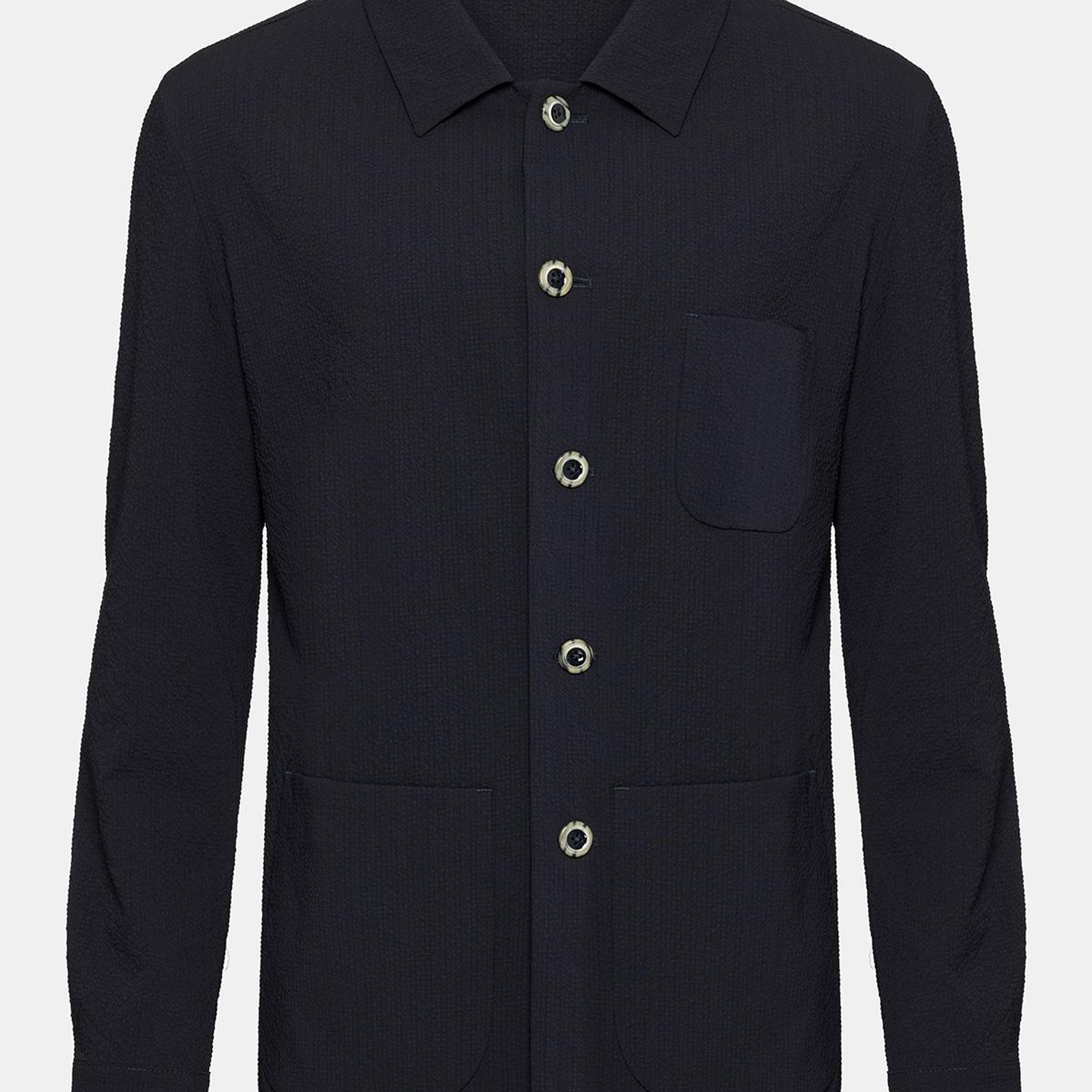 Erkek Lacivert Seersucker Casual Ceket