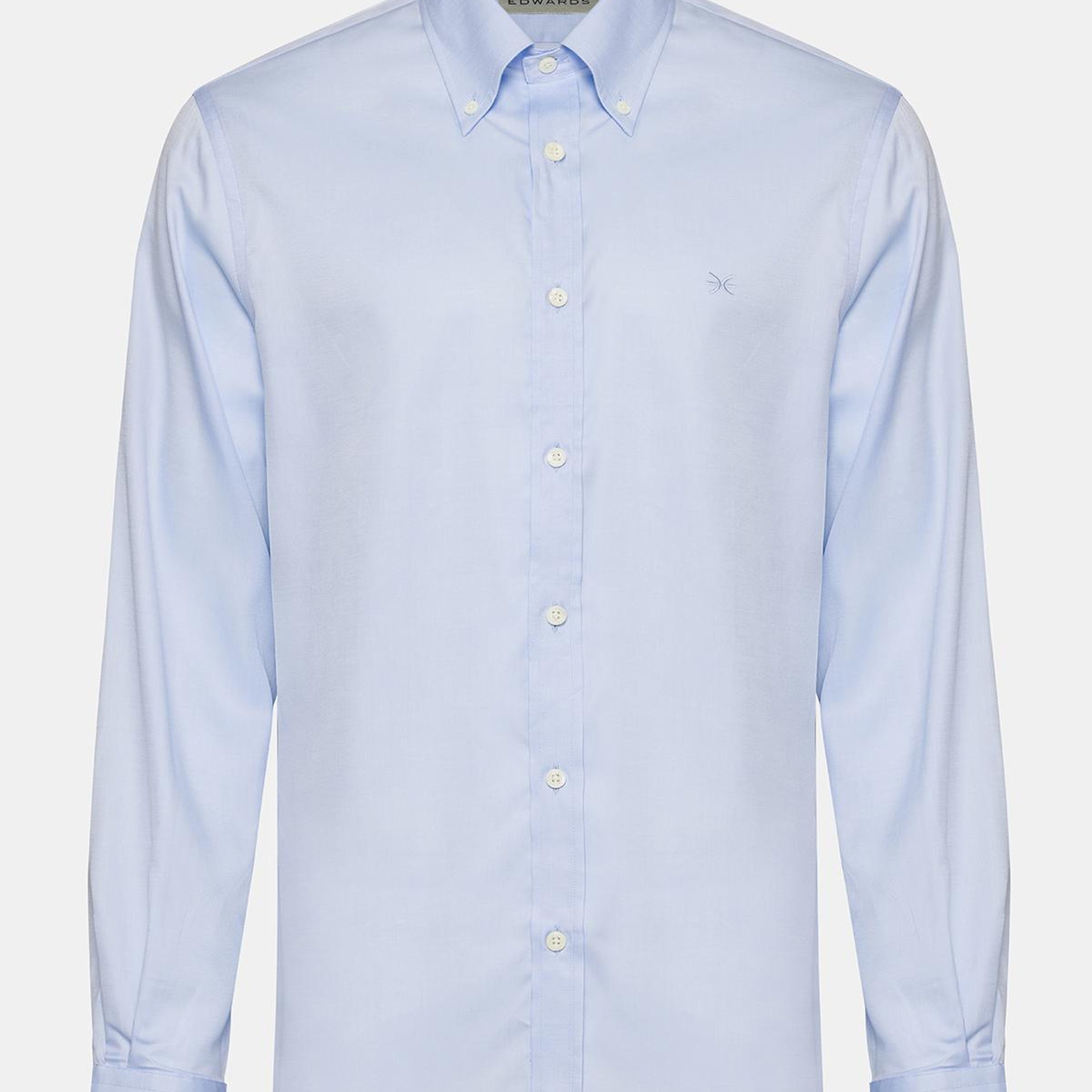 Erkek Mavi Cooper Fit Düğmeli Yaka Klasik Gömlek