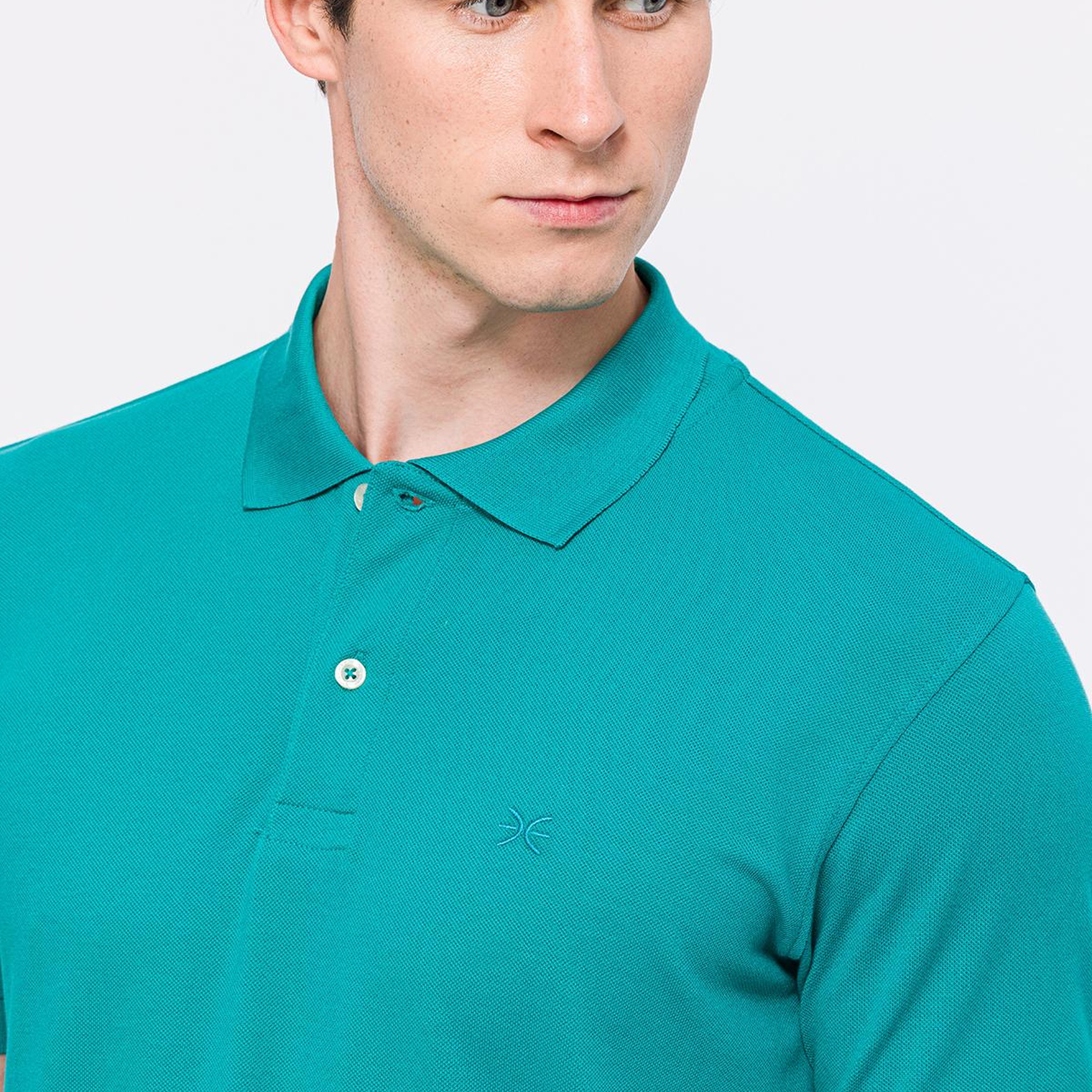 Erkek Petrol Kısa Kollu Polo Yaka T-Shirt