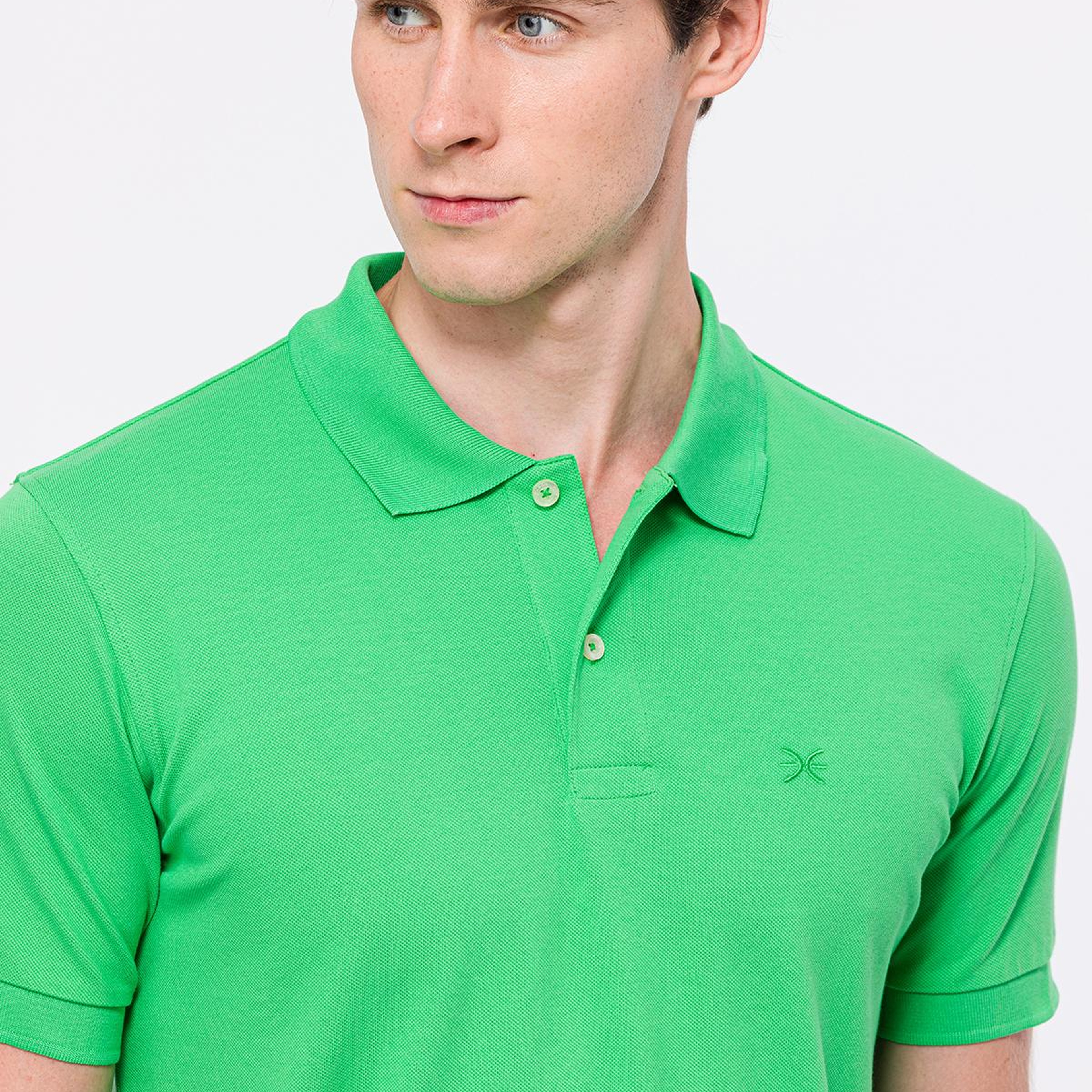 Erkek Yeşil Kısa Kollu Polo Yaka T-Shirt