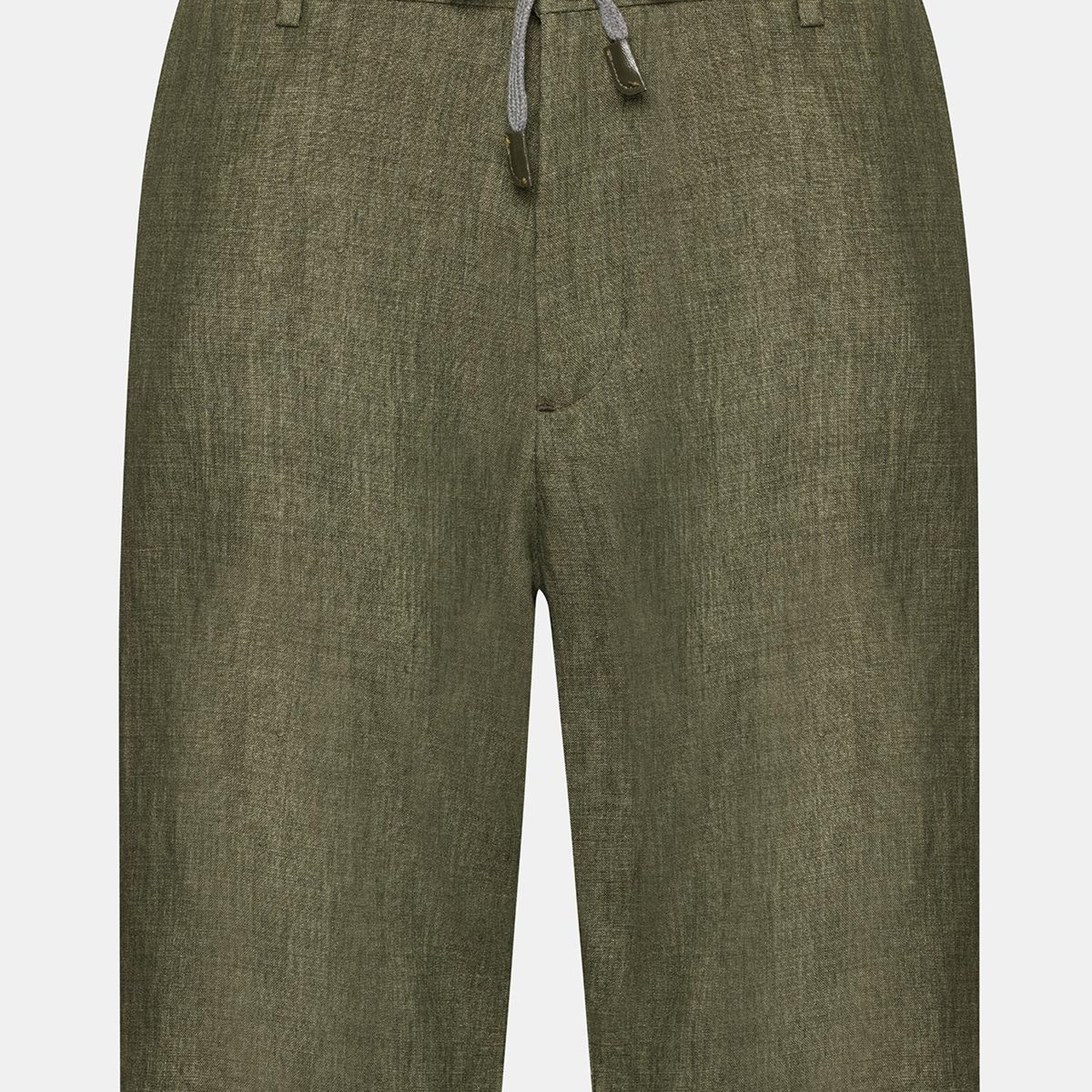 Erkek Haki Keten Chino Şort